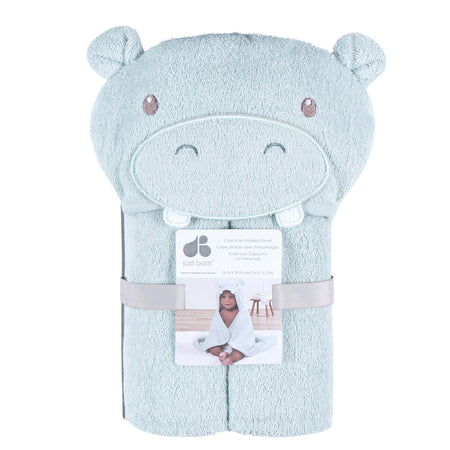 Baby Boys Blue Hippo Hooded Bath Wrap
