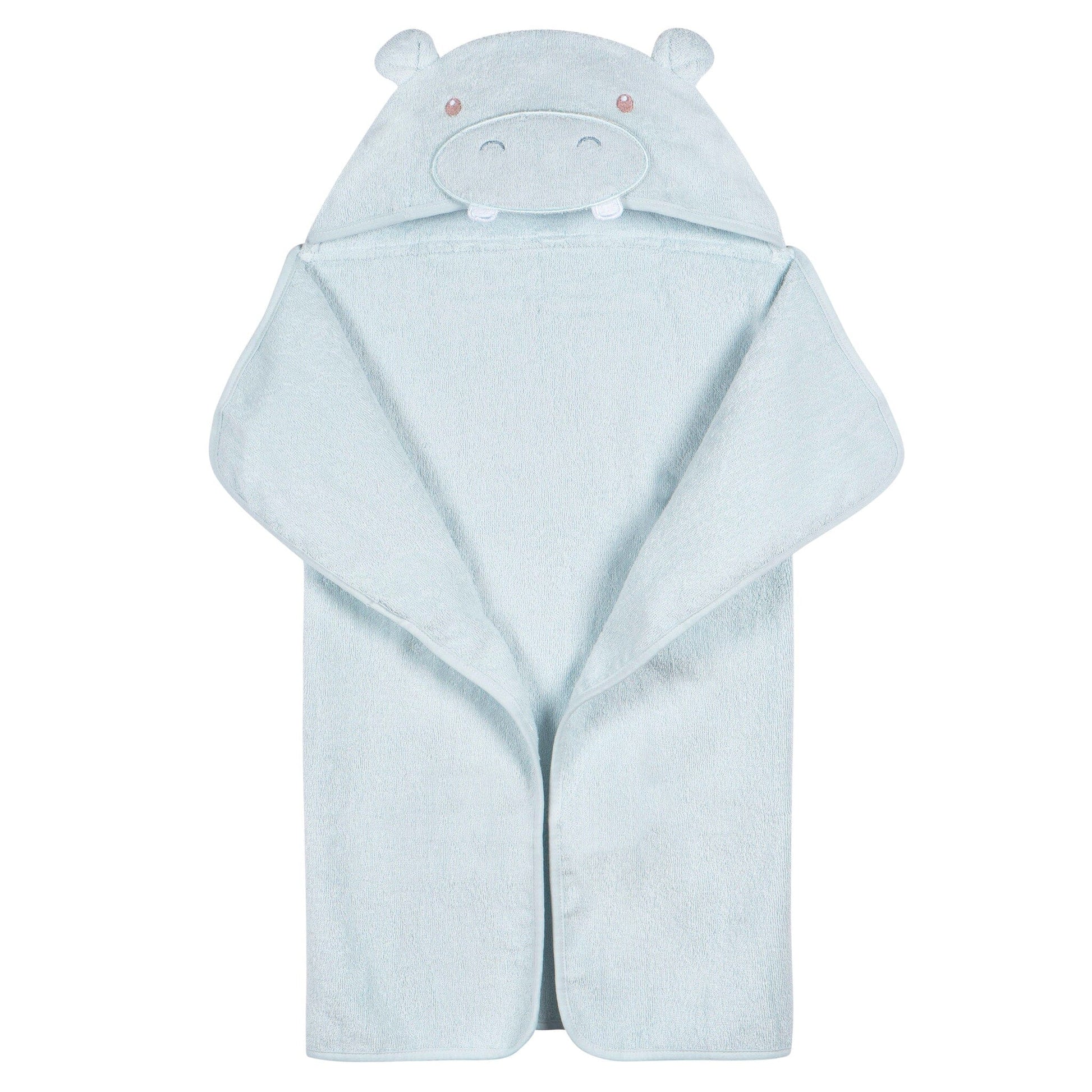 Baby Boys Blue Hippo Character Towel Bath Gerber® 
