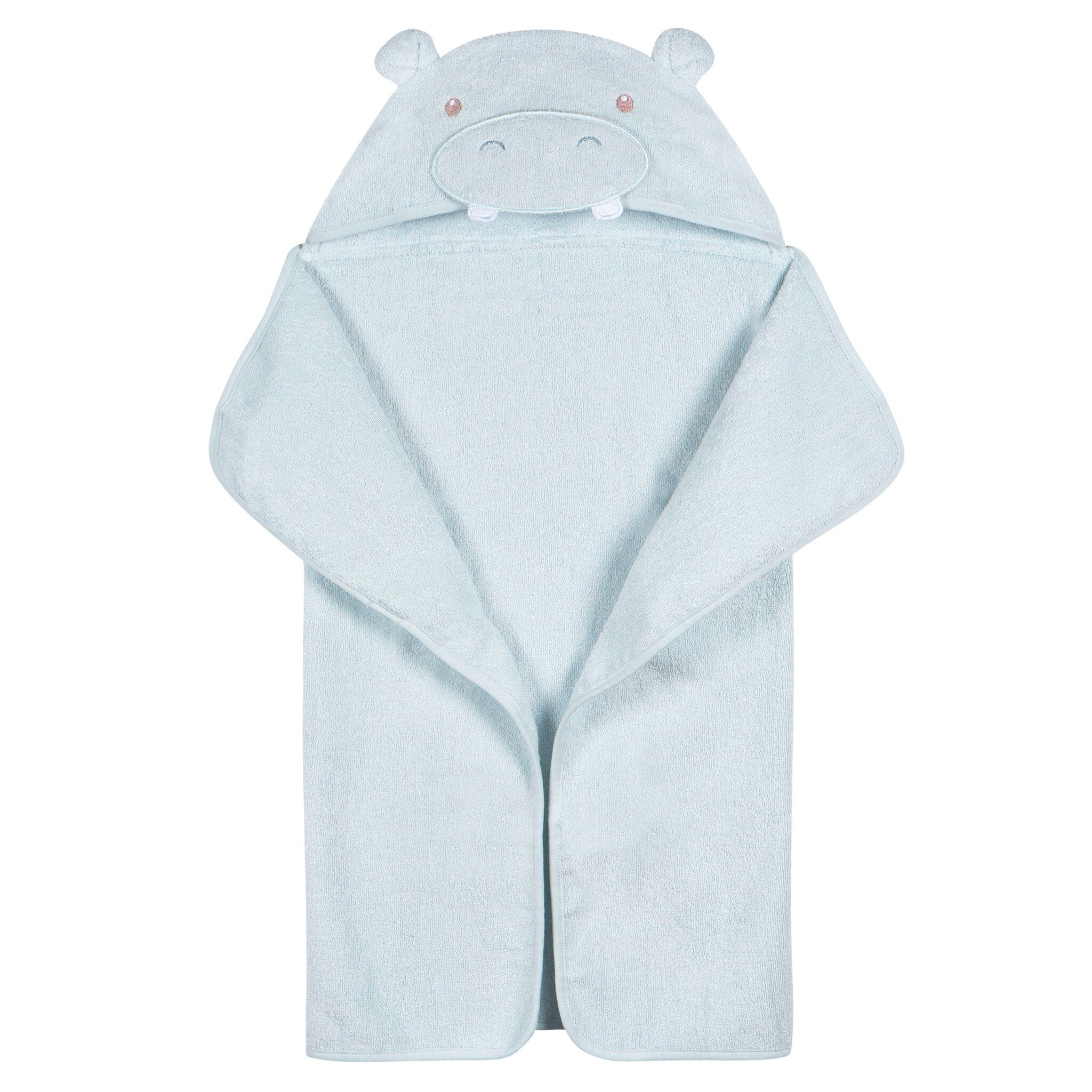 Baby Boys Blue Hippo Character Towel Bath Gerber® 