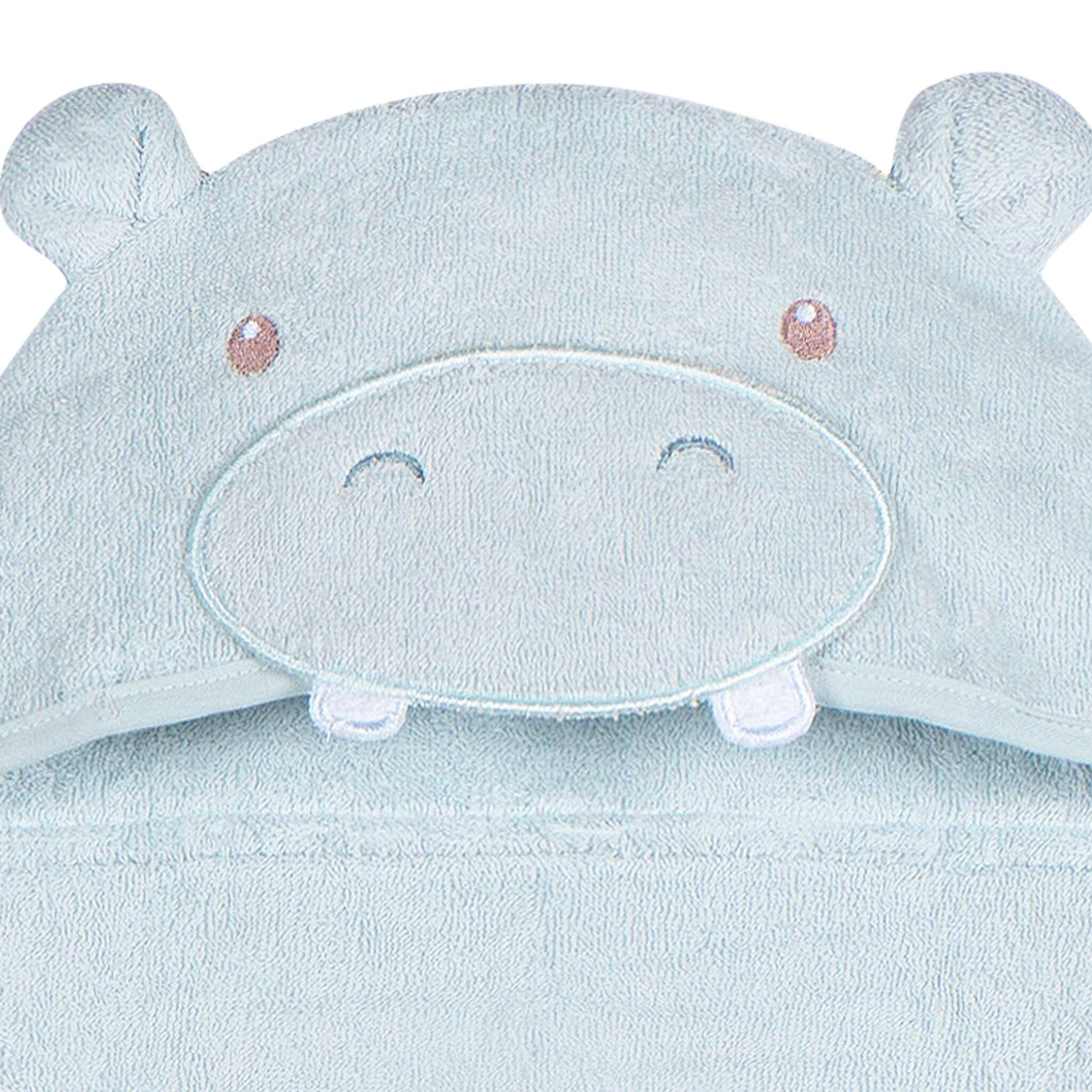 Baby Boys Blue Hippo Character Towel Bath Gerber® 