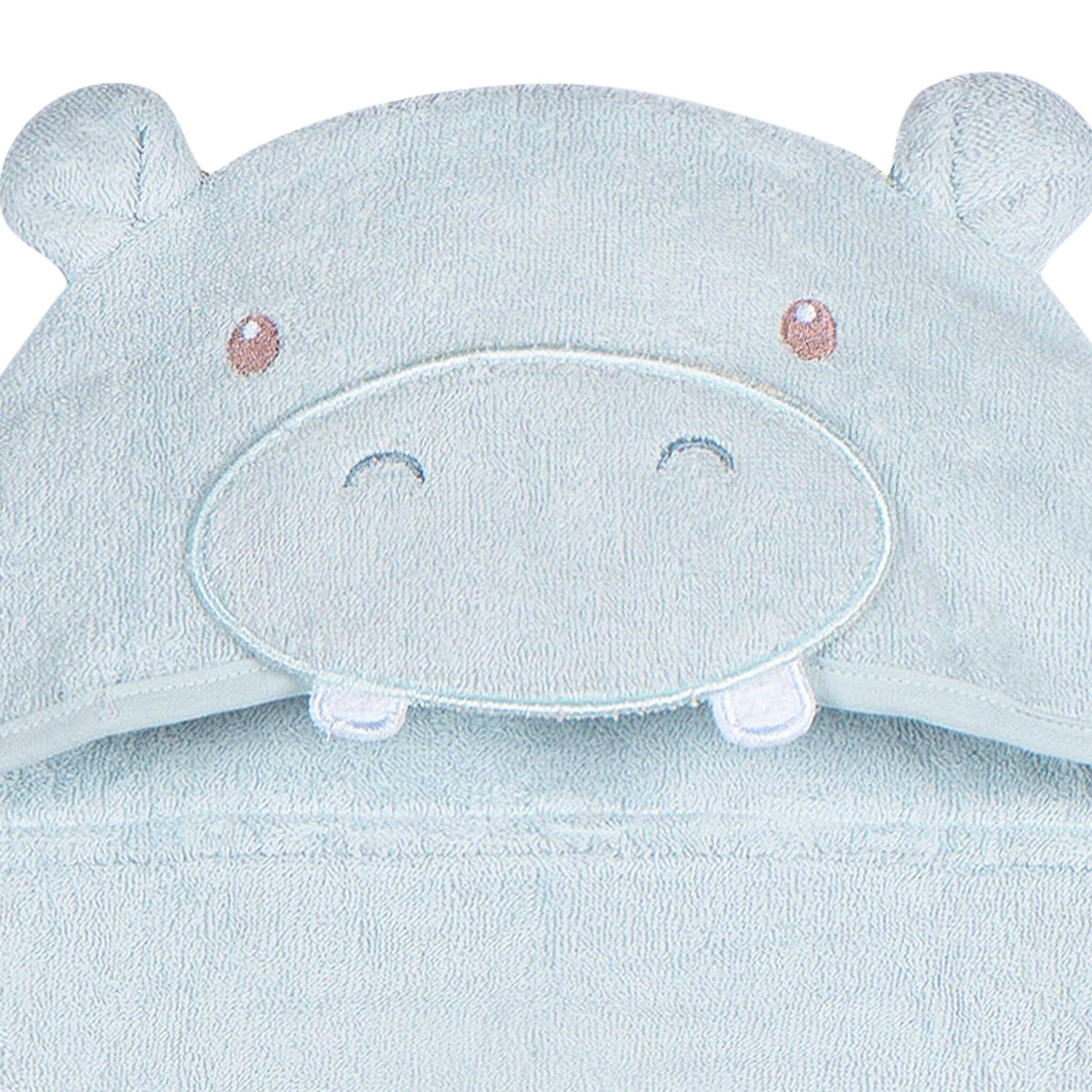 Baby Boys Blue Hippo Character Towel Bath Gerber® 