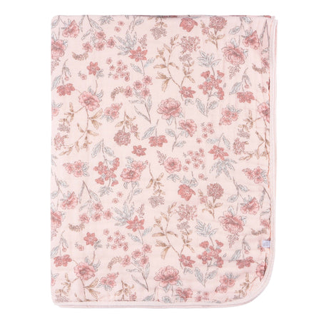 Baby Girls Pink Floral Muslin Blanket