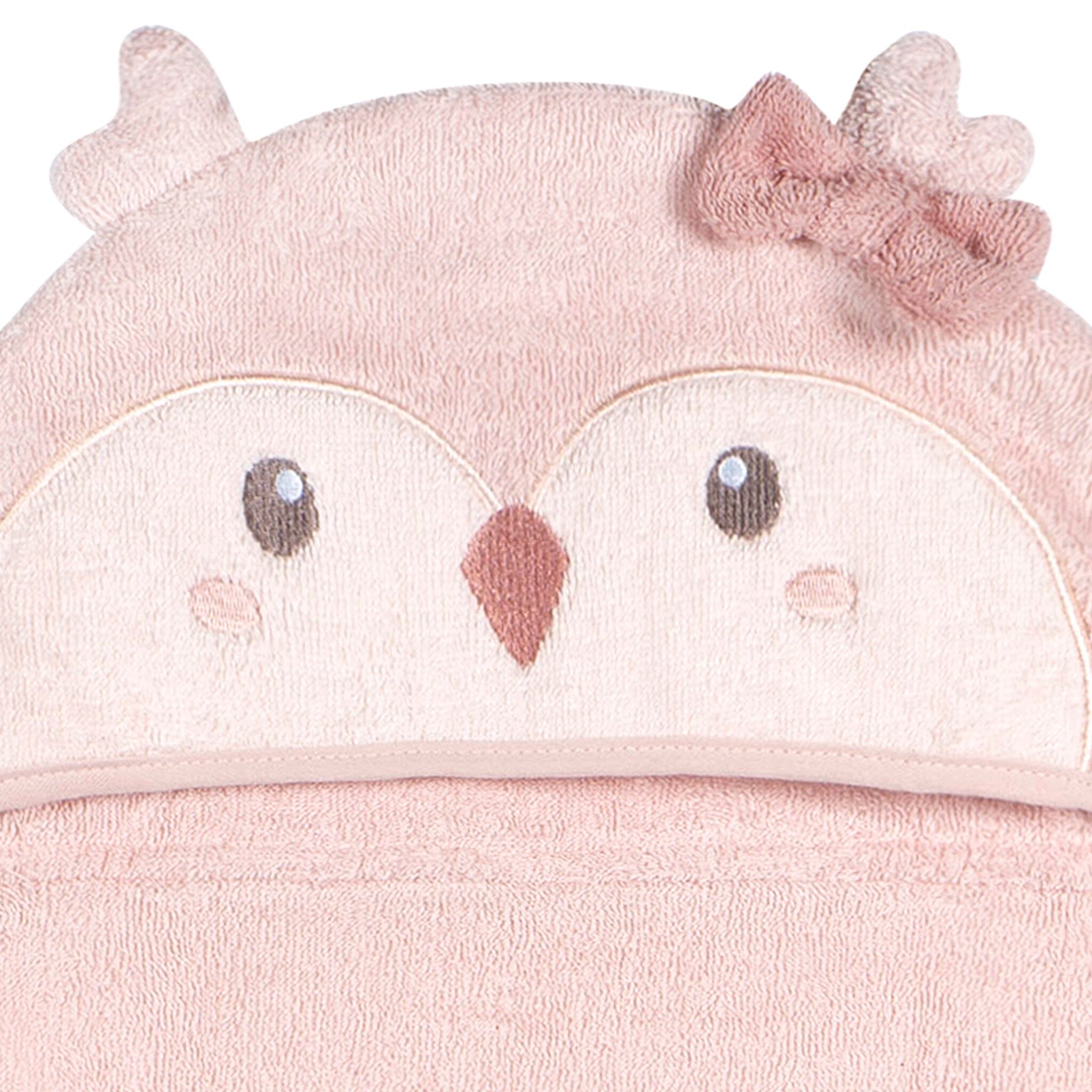 Baby Girls Pink Owl Character Towel Bath Gerber® 