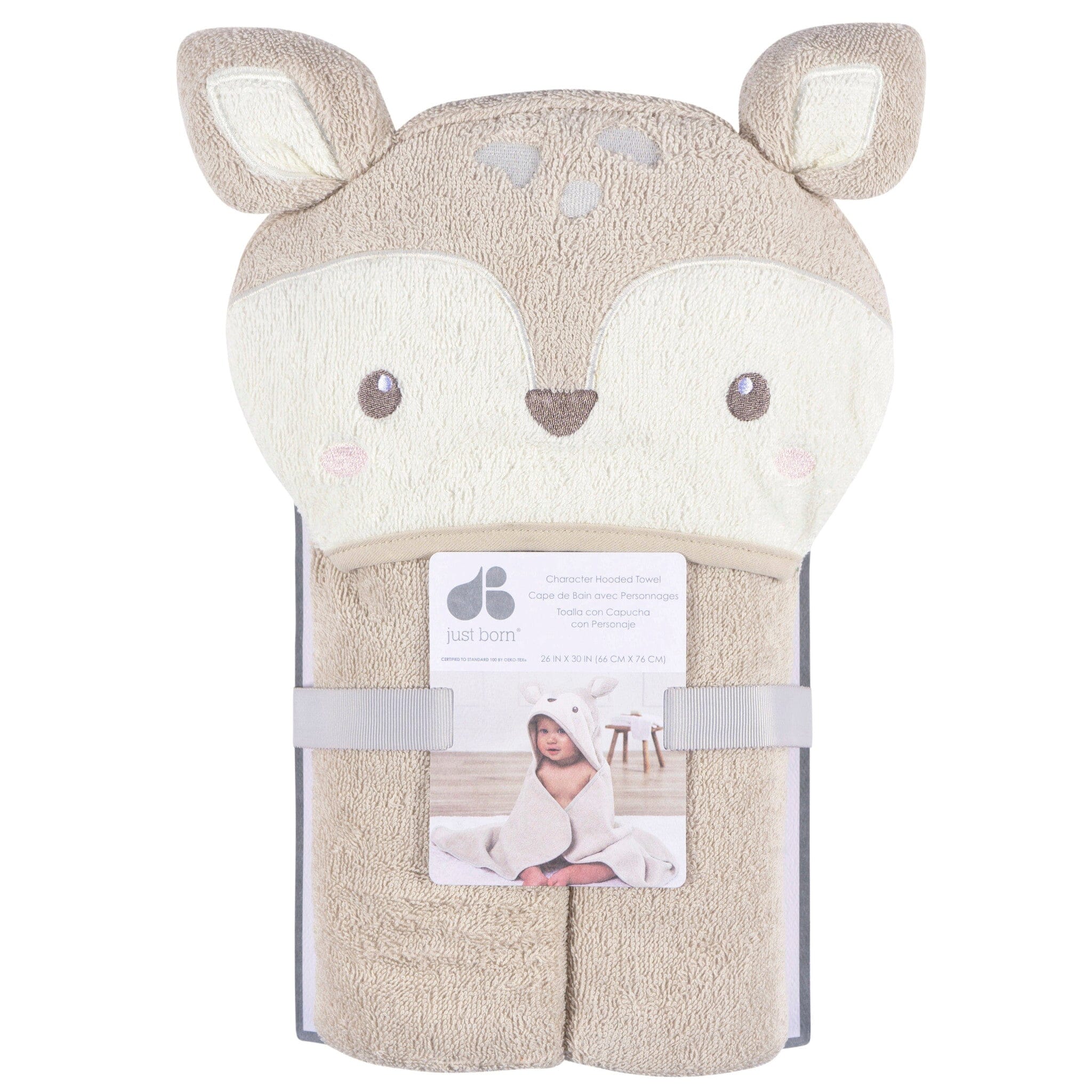 Baby Neutral Tan Baby Deer Character Towel Bath Gerber® 