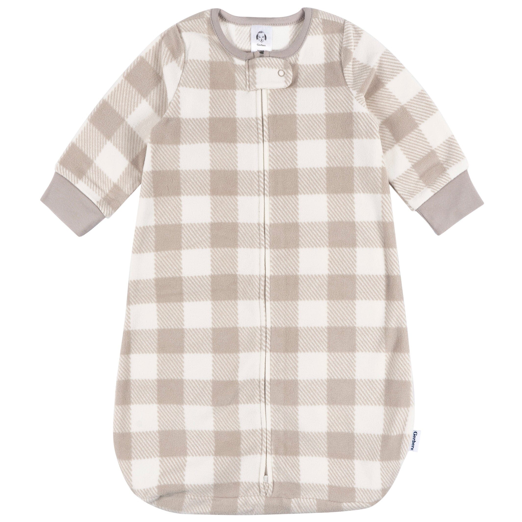 Baby Boys Grey Plaid Wearable Blanket