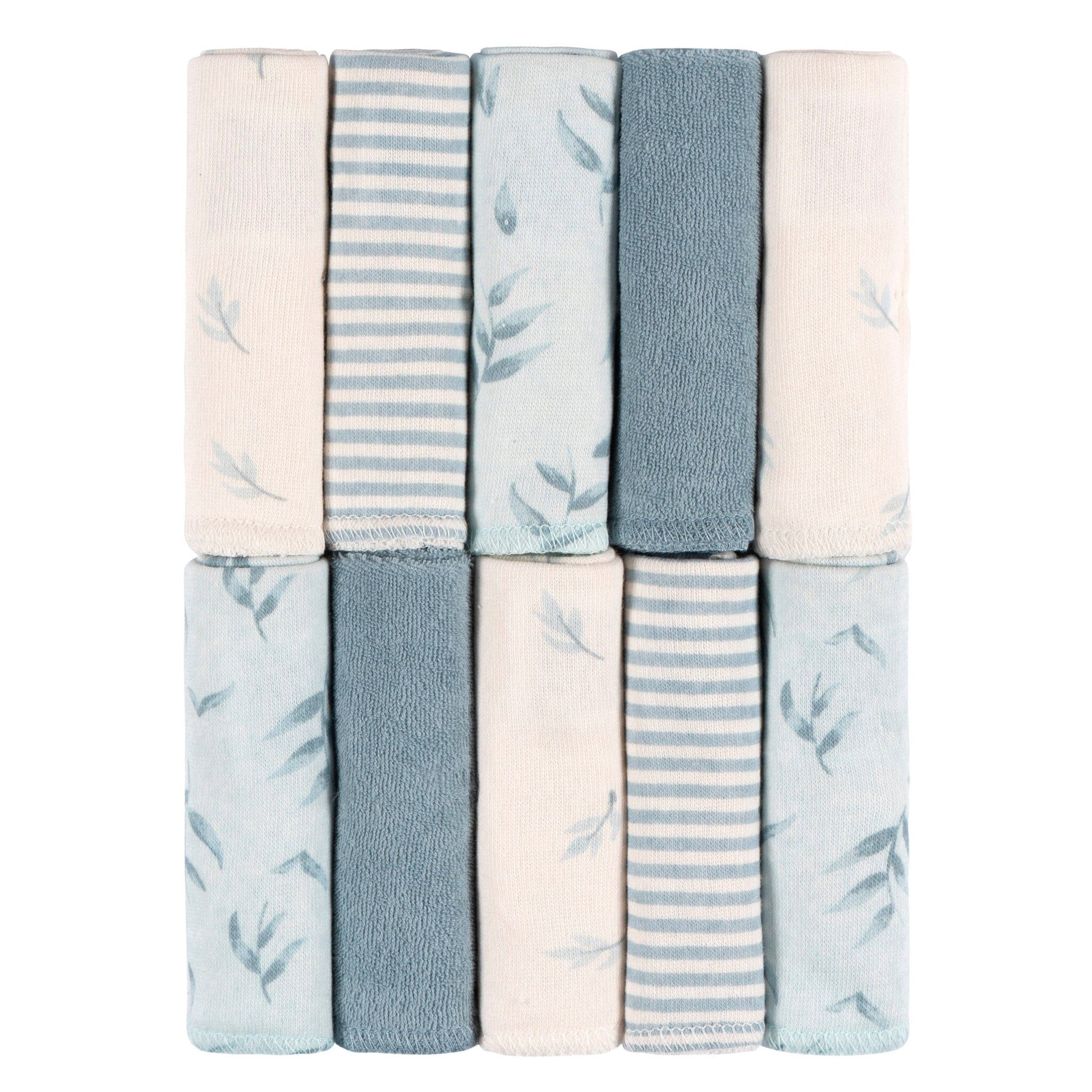 10-Pack Baby Boys Blue Terry Washcloths bath Just Born® 