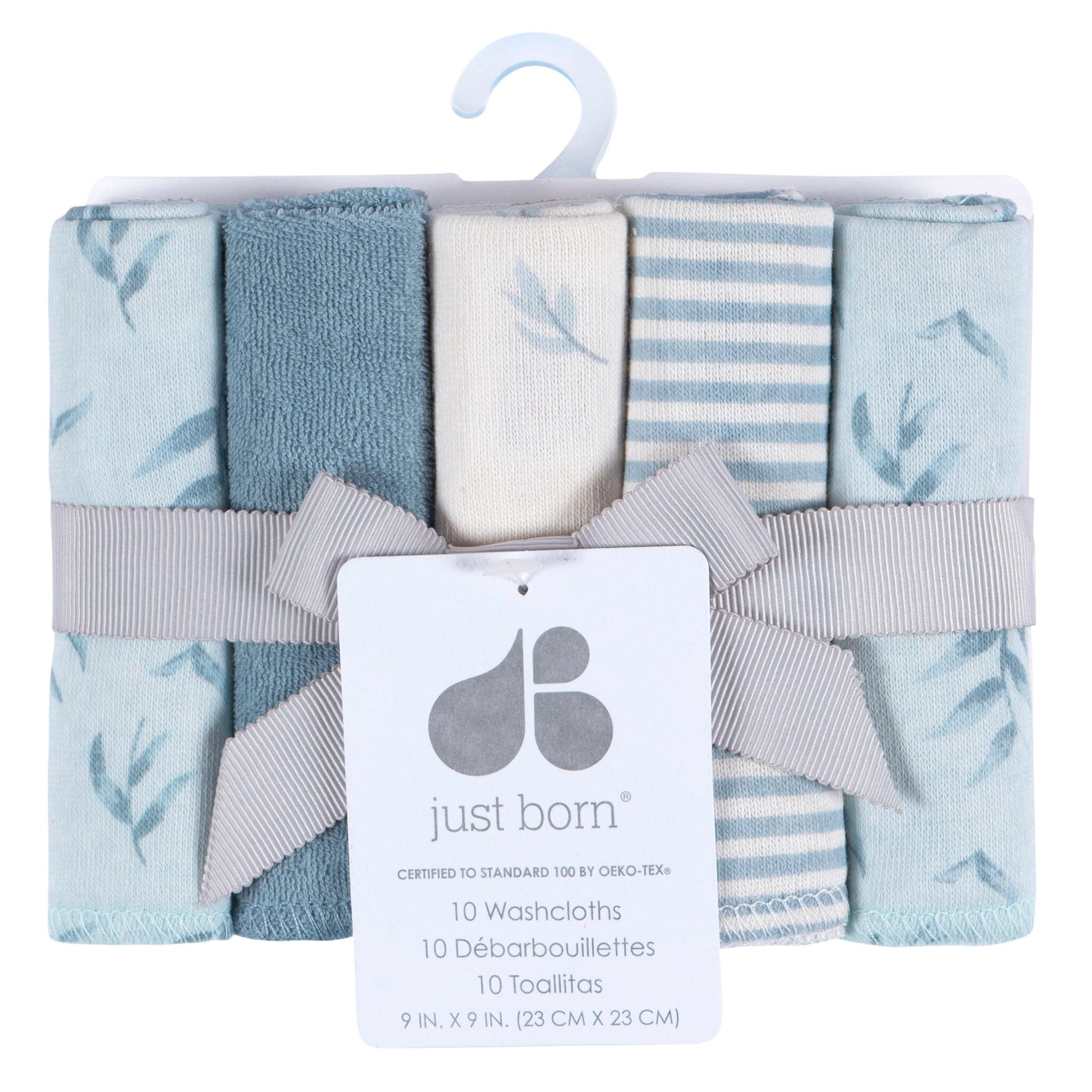 10-Pack Baby Boys Blue Terry Washcloths bath Just Born® 