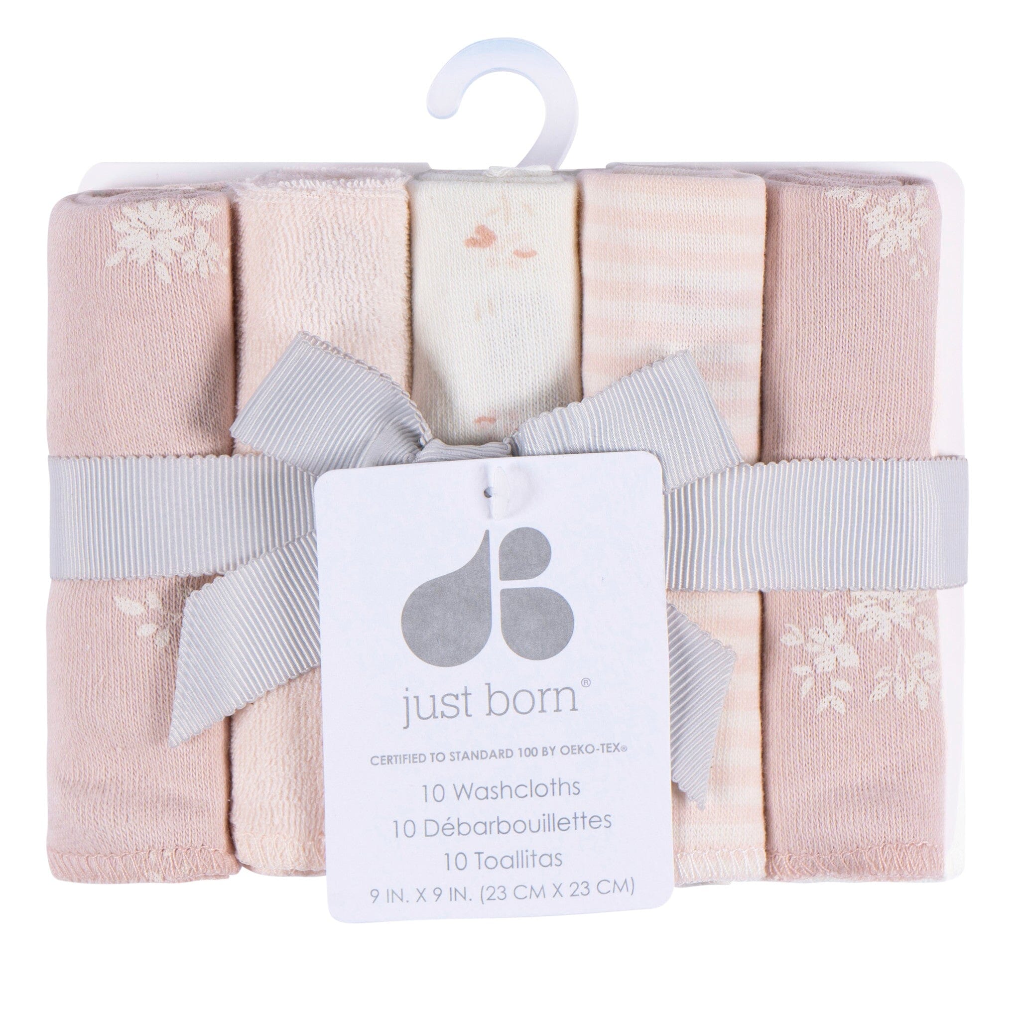 10-Pack Baby Girls Pink Terry Washcloths bath Just Born® 