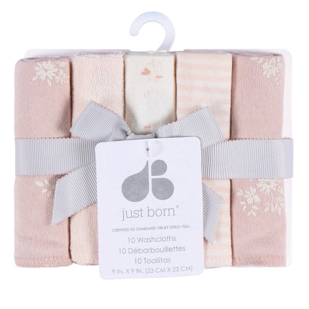 10-Pack Baby Girls Pink Terry Washcloths