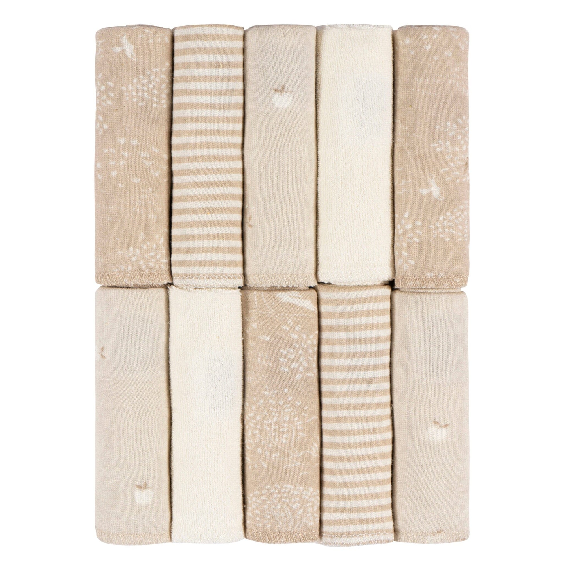 10-Pack Baby Neutral Tan Terry Washcloths bath Just Born® 