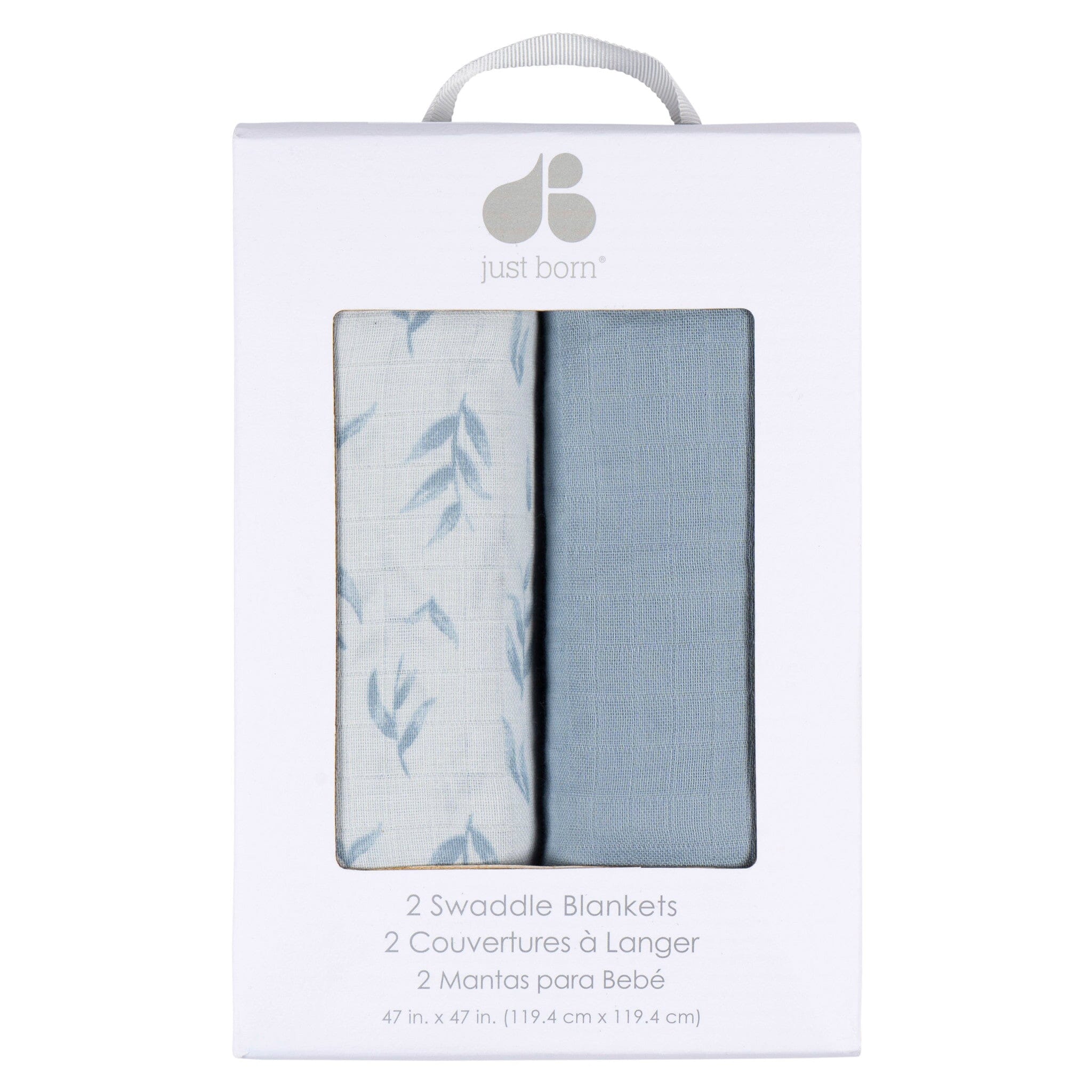 2-Pack Baby Boys Blue Leaf Swaddle Blanket Blankets Gerber® 