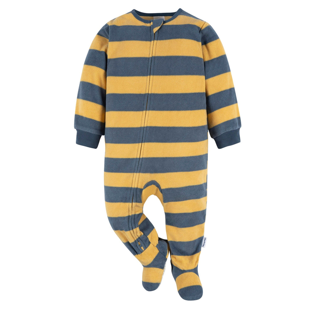 2-Pack Baby & Toddler Boys Dinos & Wide Stripe Fleece Pajamas