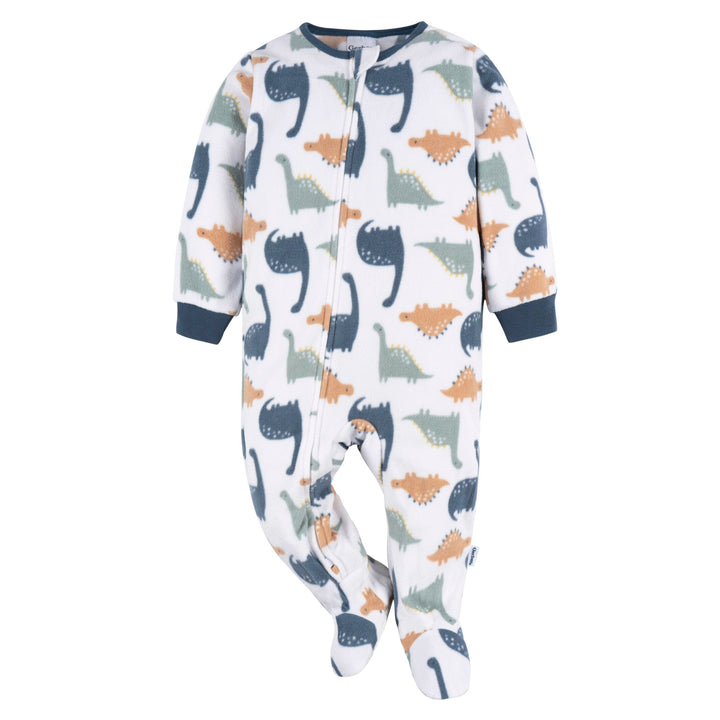 2-Pack Baby & Toddler Boys Dinos & Wide Stripe Fleece Pajamas