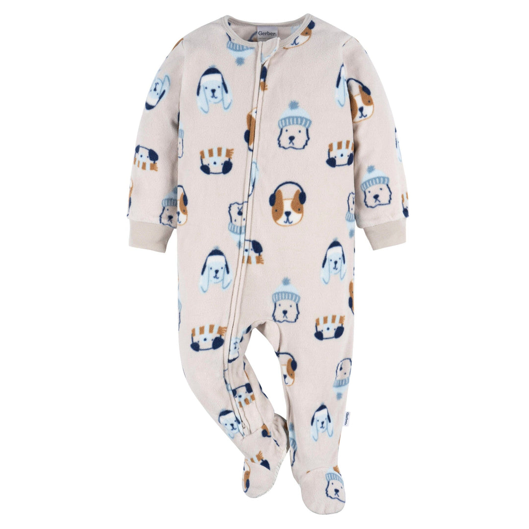 2-Pack Baby & Toddler Boys Dog/Blue Fairisle Fleece Pajamas