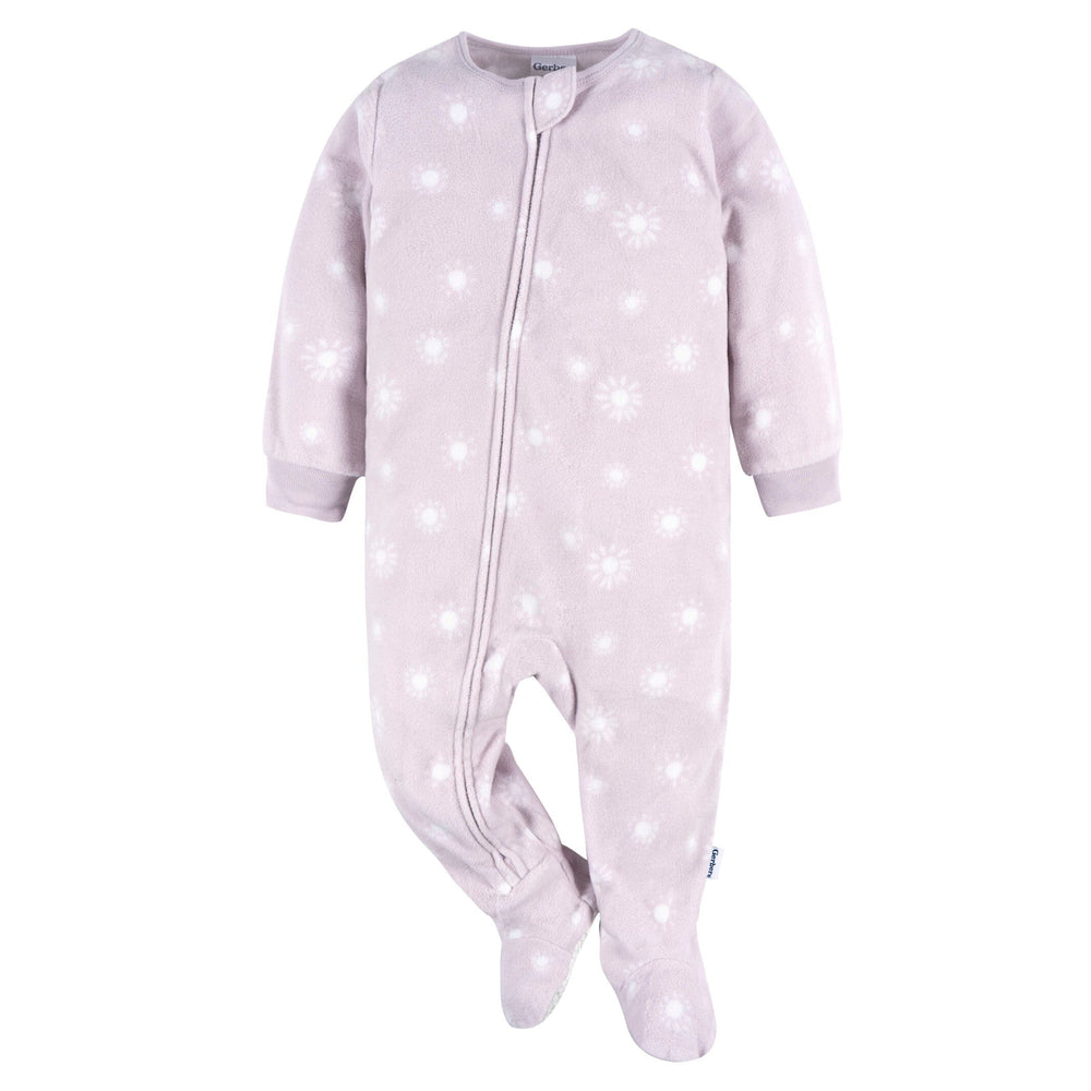 2-Pack Baby & Toddler Girls Purple Rainbows Fleece Pajamas