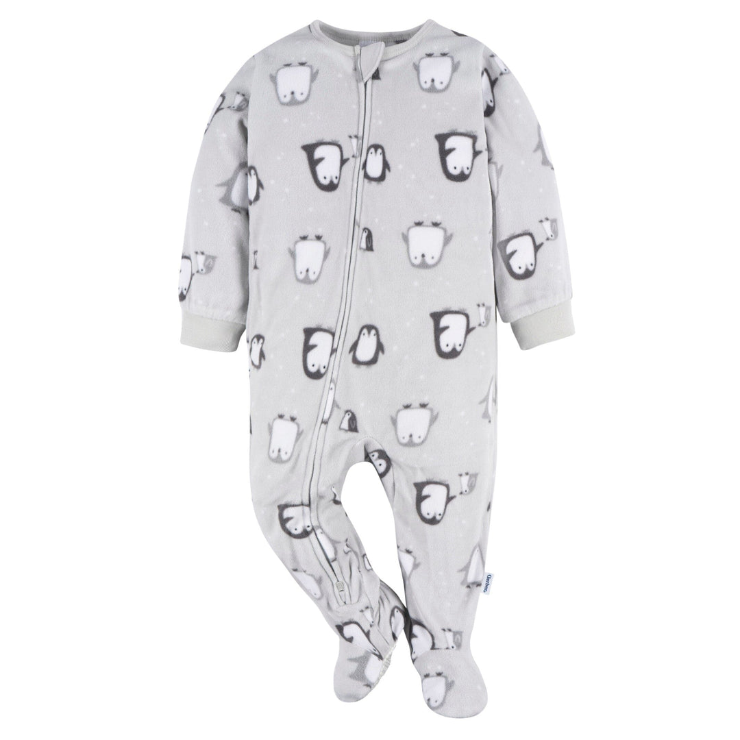 2-Pack Baby & Toddler Neutral Grey Snowmen Fleece Pajamas