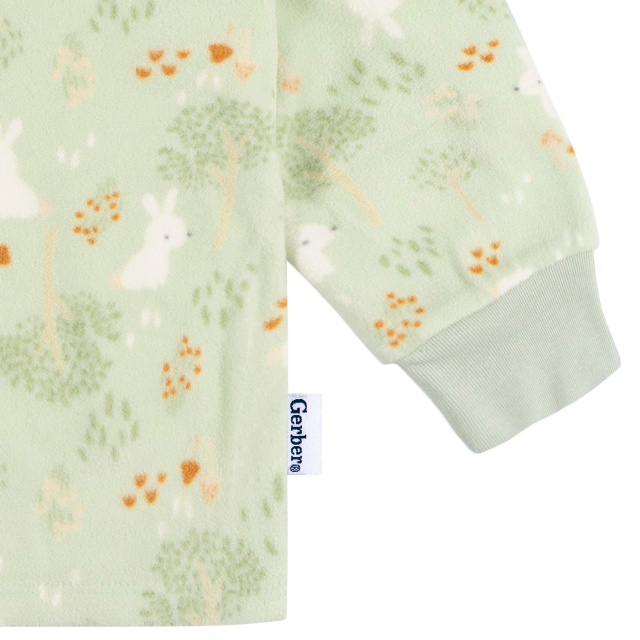 2-Piece Infant & Toddler Girls Green Forrest Fleece Pajamas