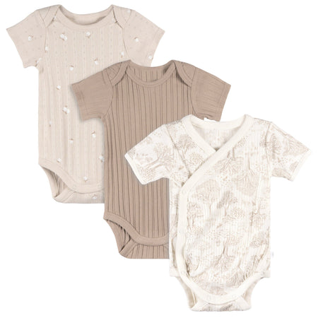 3-Pack Baby Neutral Tan Trees Bodysuits