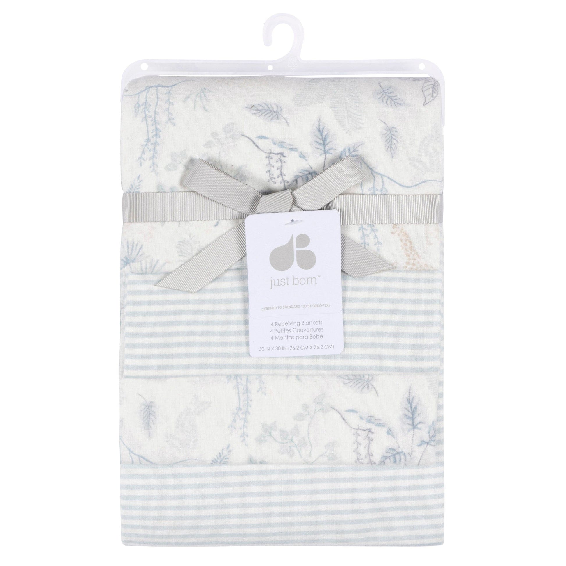 4-Pack Baby Boys Blue Leaf Cotton Flannel Blanket Blankets Gerber® 