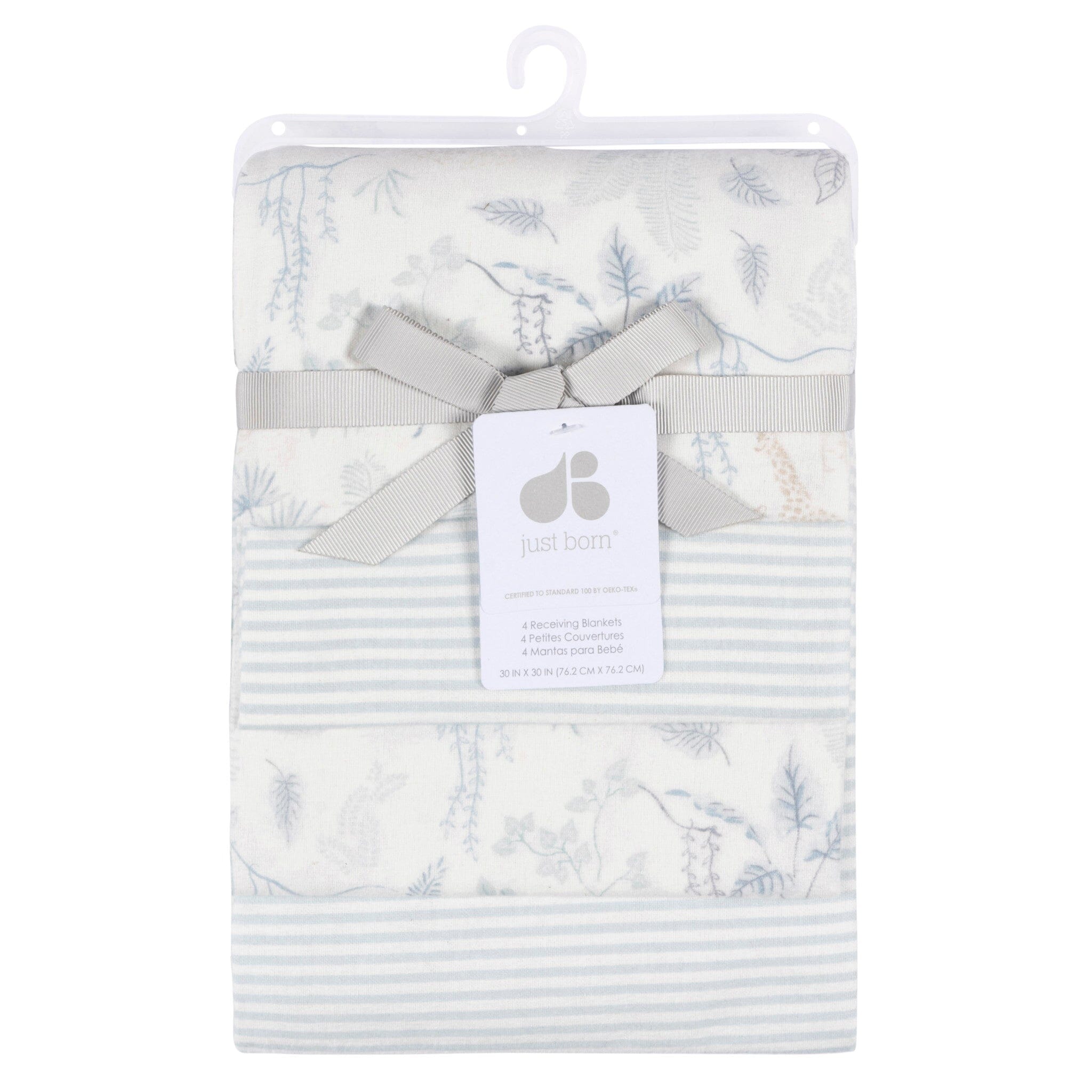 4-Pack Baby Boys Blue Leaf Cotton Flannel Blanket Blankets Gerber® 