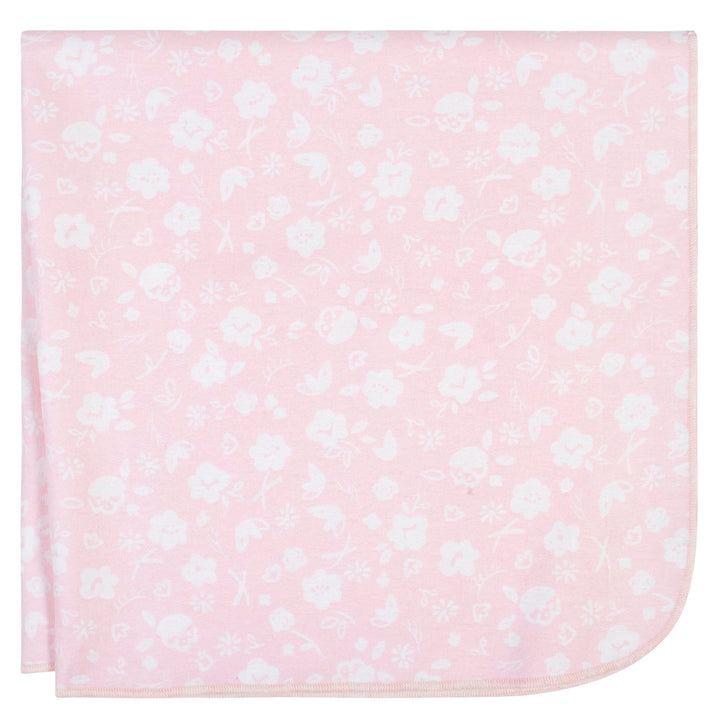 4-Pack Baby Girls Floral Flannel Blankets
