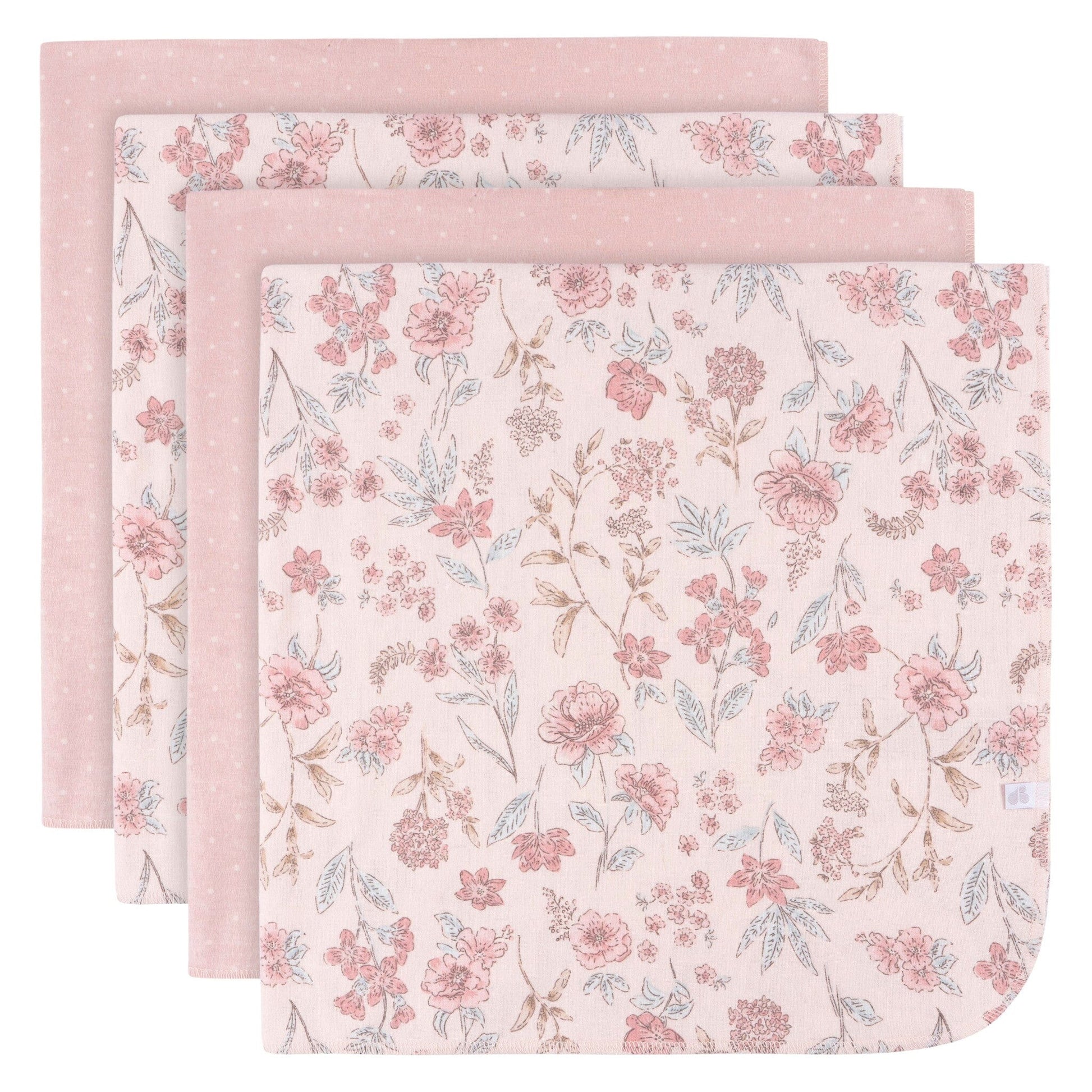 4-Pack Baby Girls Pink Cotton Flannel Blanket Blankets Gerber® 