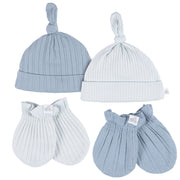 4-Piece Baby Boys Blue Hat and Mitten Set Accessories Gerber® 