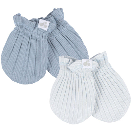 4-Piece Baby Boys Blue Hat and Mitten Set
