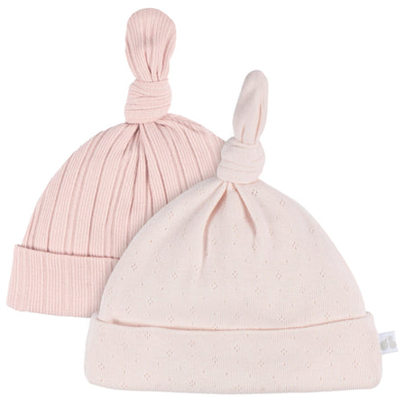 4-Piece Baby Girls Pink Hat and Mitten Set