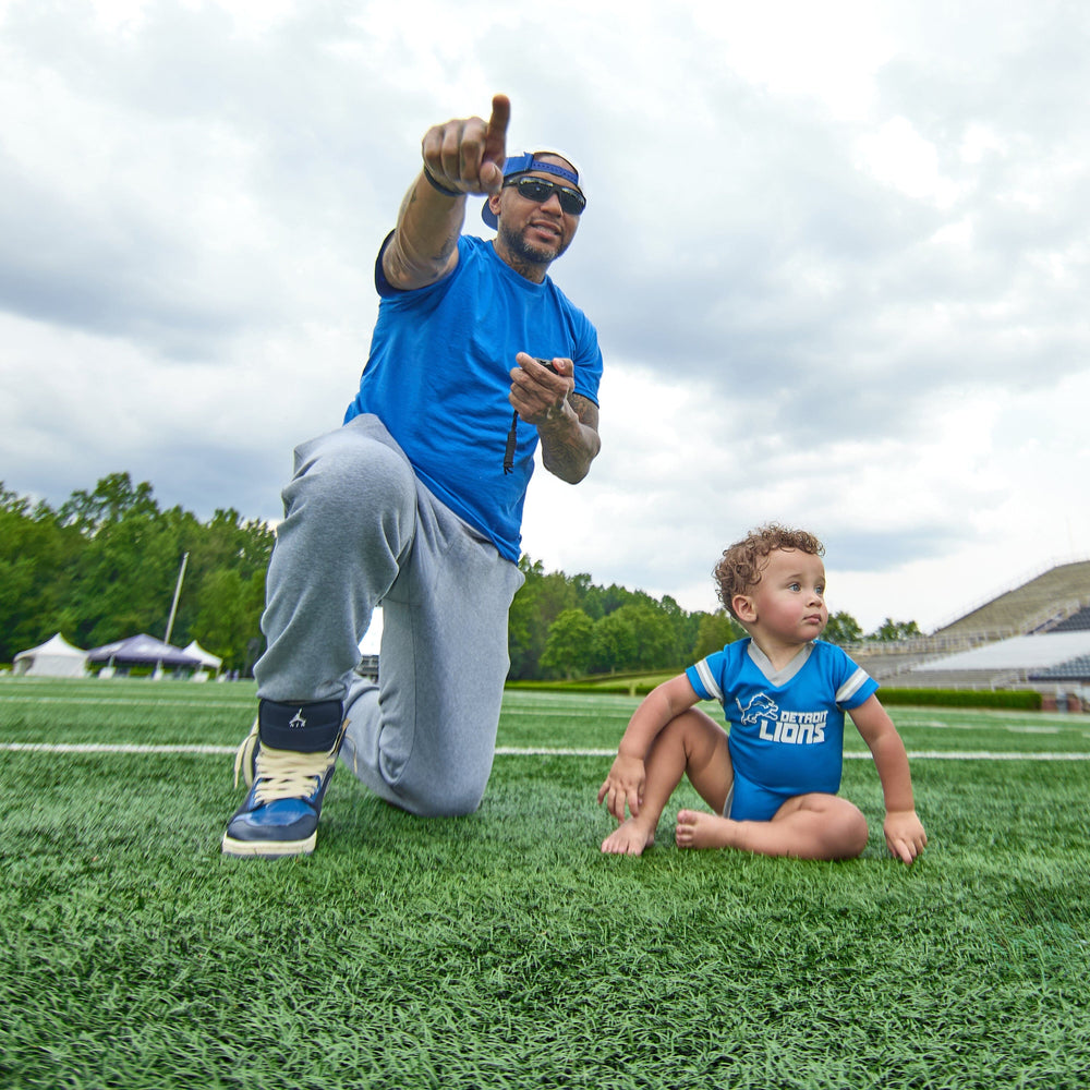 Baby Boys Detroit Lions Short Sleeve Jersey Bodysuit NFL NFL 