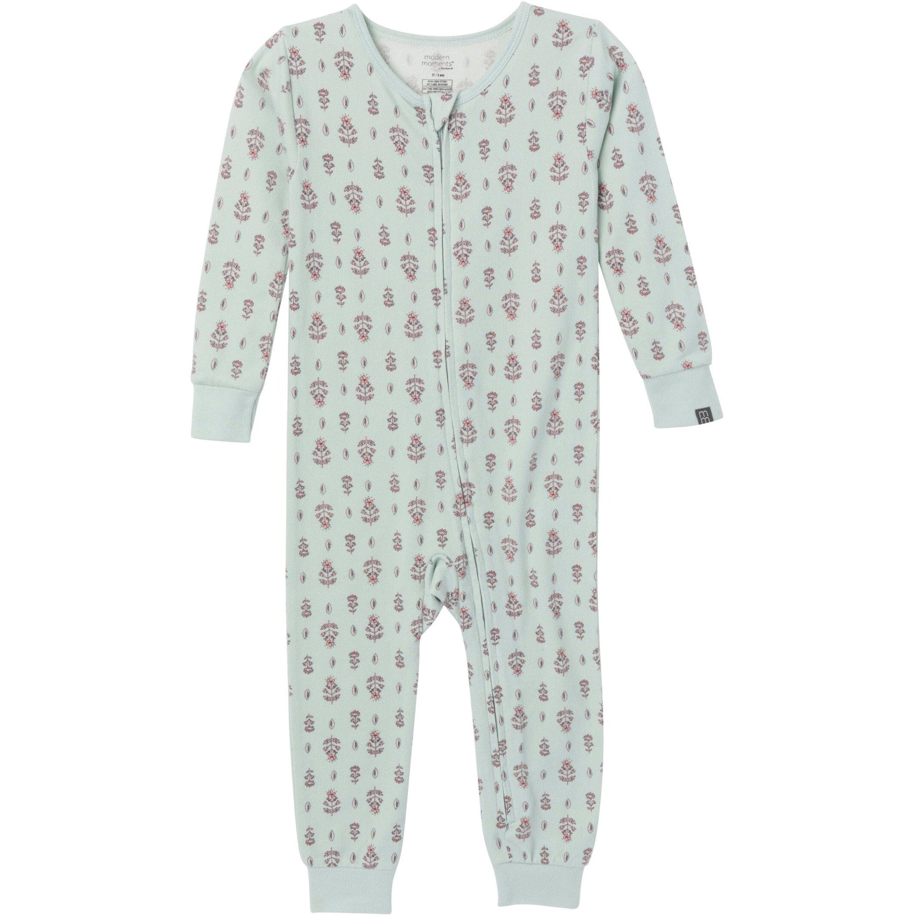 Baby &amp; Toddler Girls Light Green Fleur Hacci Footless Pajamas – Gerber ...