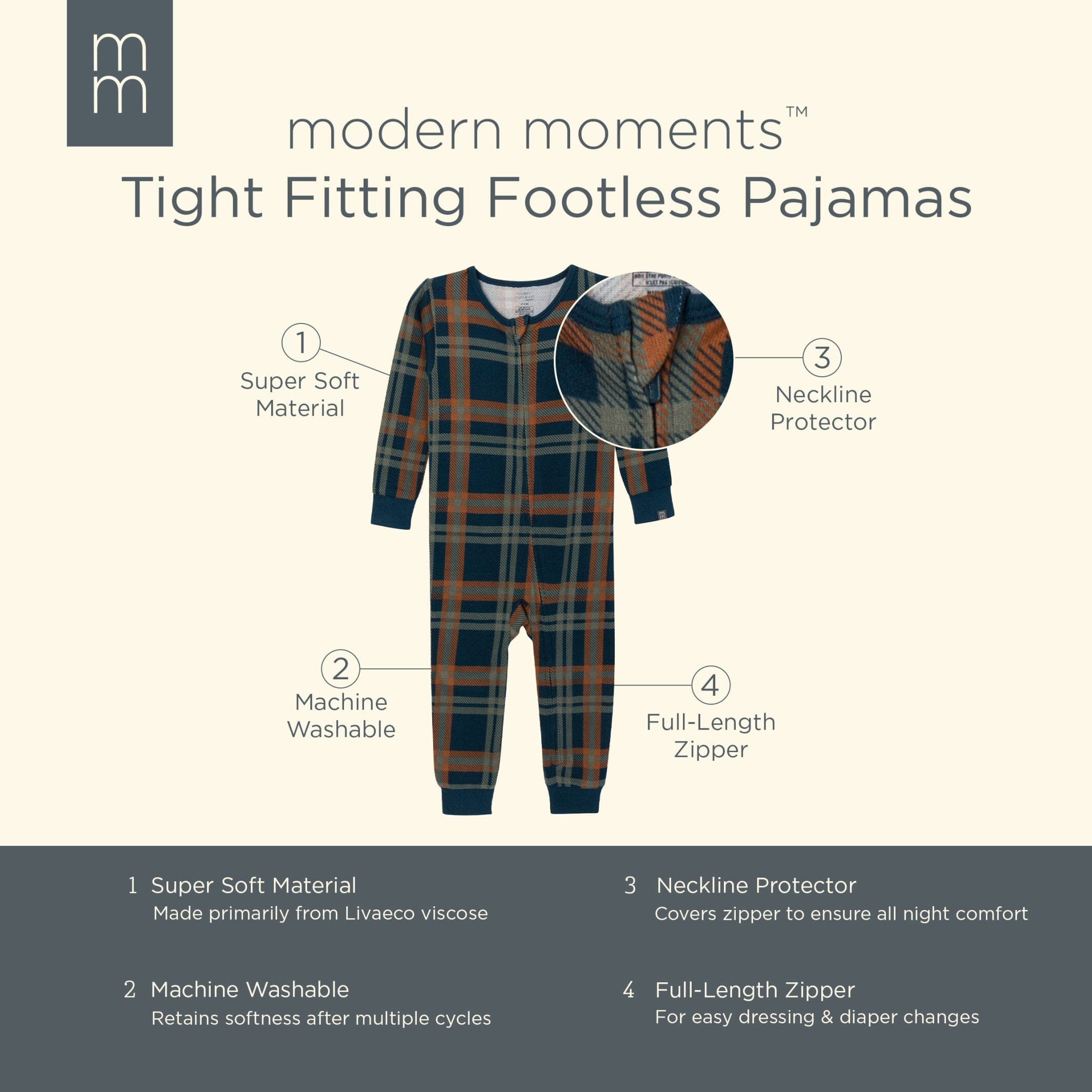 Baby & Toddler Boys Navy Plaid Hacci Footless Pajamas – Gerber