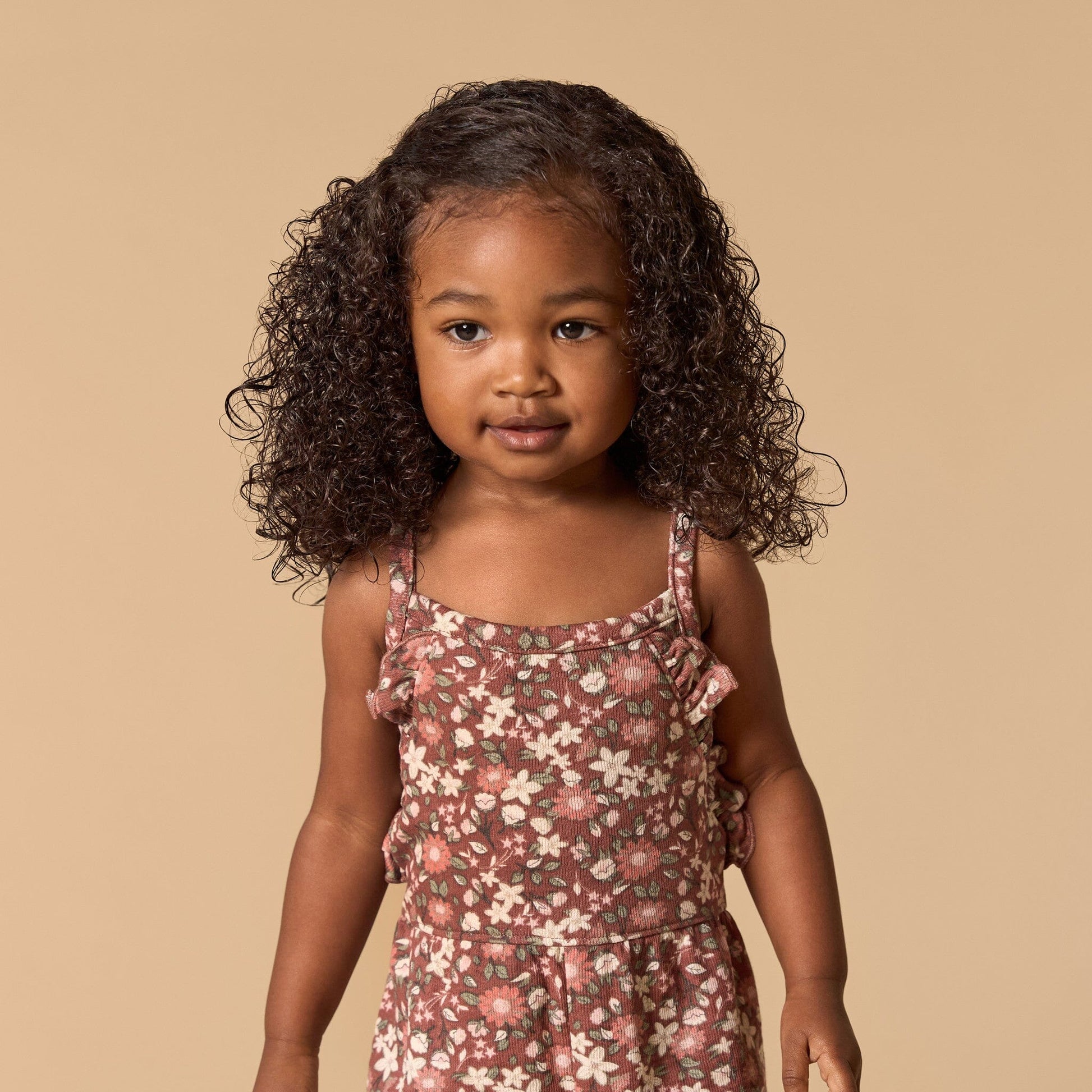 Baby & Toddler Girls Brown Star Floral Ruffle Romper rompers Modern Moments™ by Gerber® 