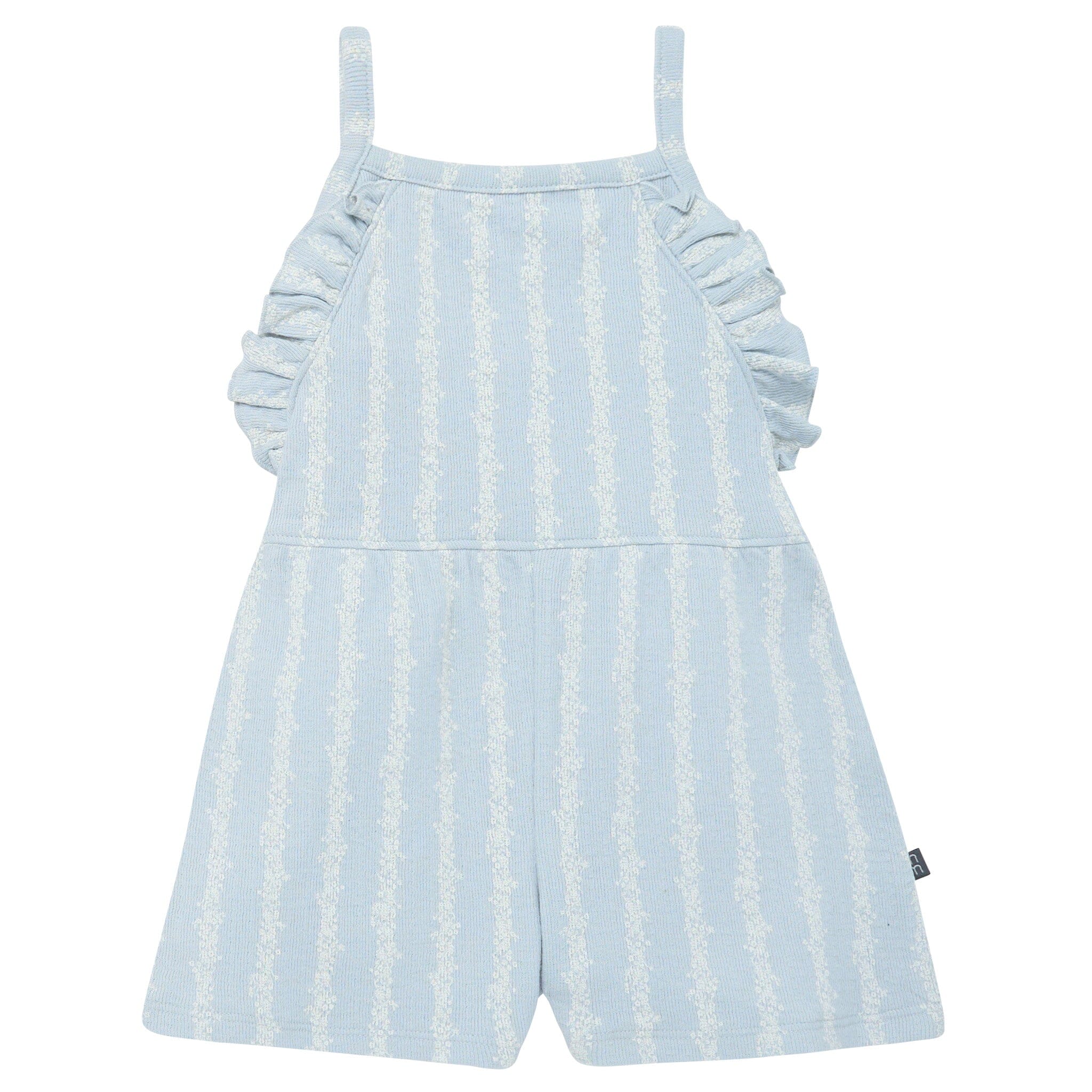 Baby & Toddler Girls Light Blue Mini Flower Stripe Ruffle Romper rompers Modern Moments™ by Gerber® 