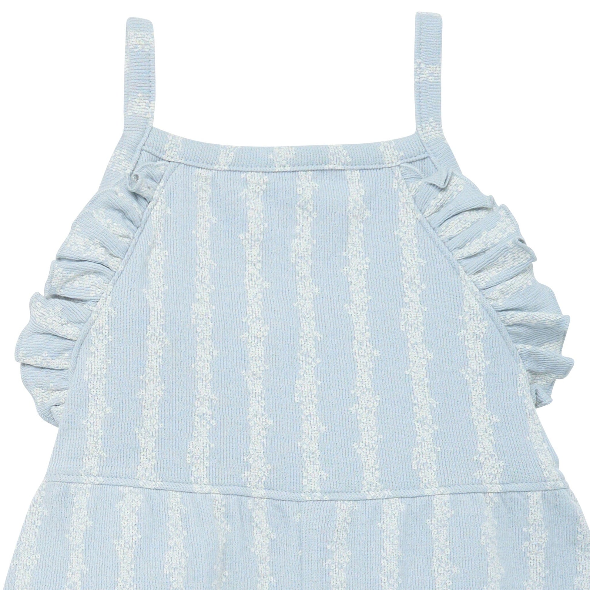 Baby & Toddler Girls Light Blue Mini Flower Stripe Ruffle Romper rompers Modern Moments™ by Gerber® 