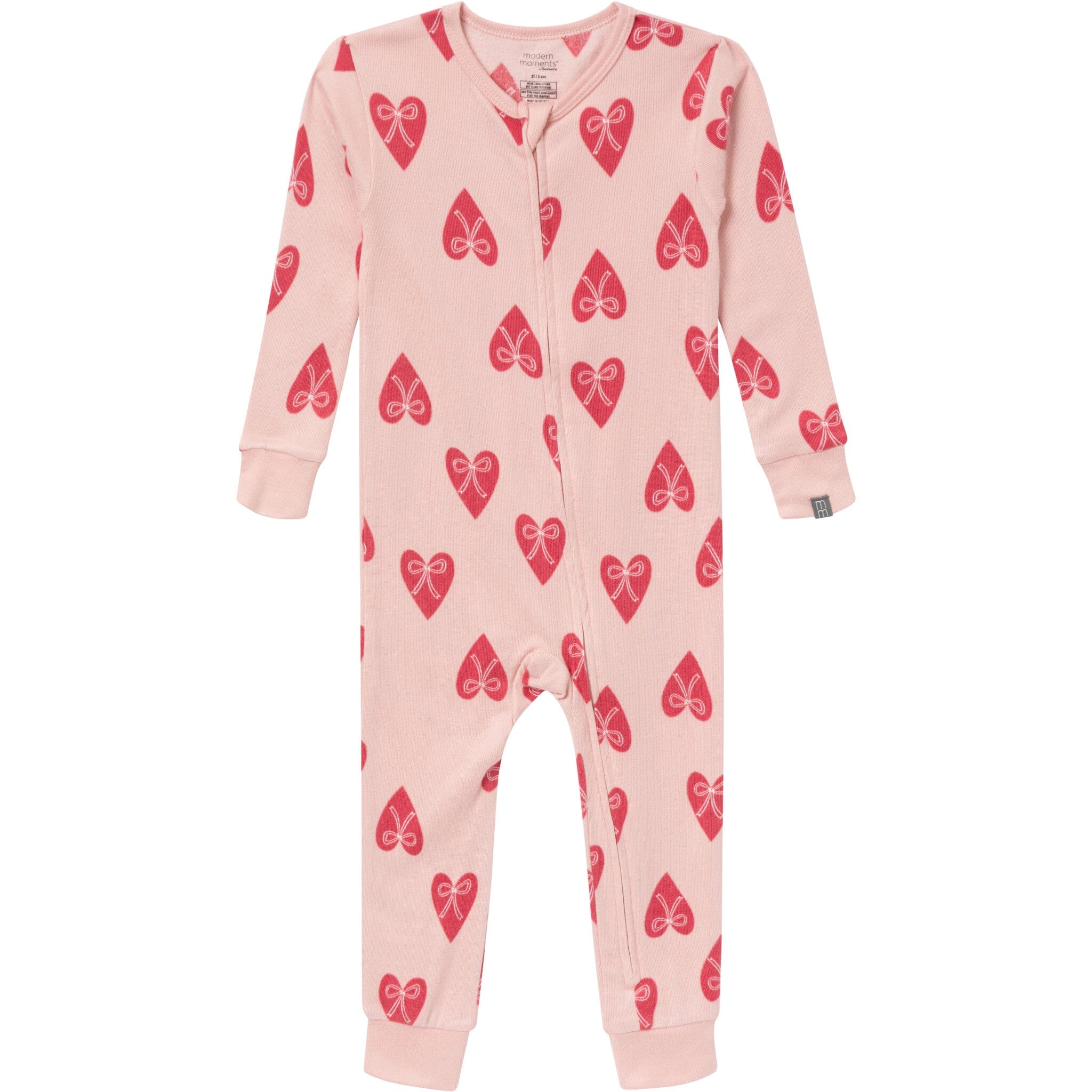 Baby & Toddler Girls Pink Hearts Tight Fitting Footless Pajamas sleepwear Modern Moments™ by Gerber® 