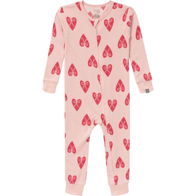Baby & Toddler Girls Pink Hearts Snug Fitting Footless Hacci Pajamas