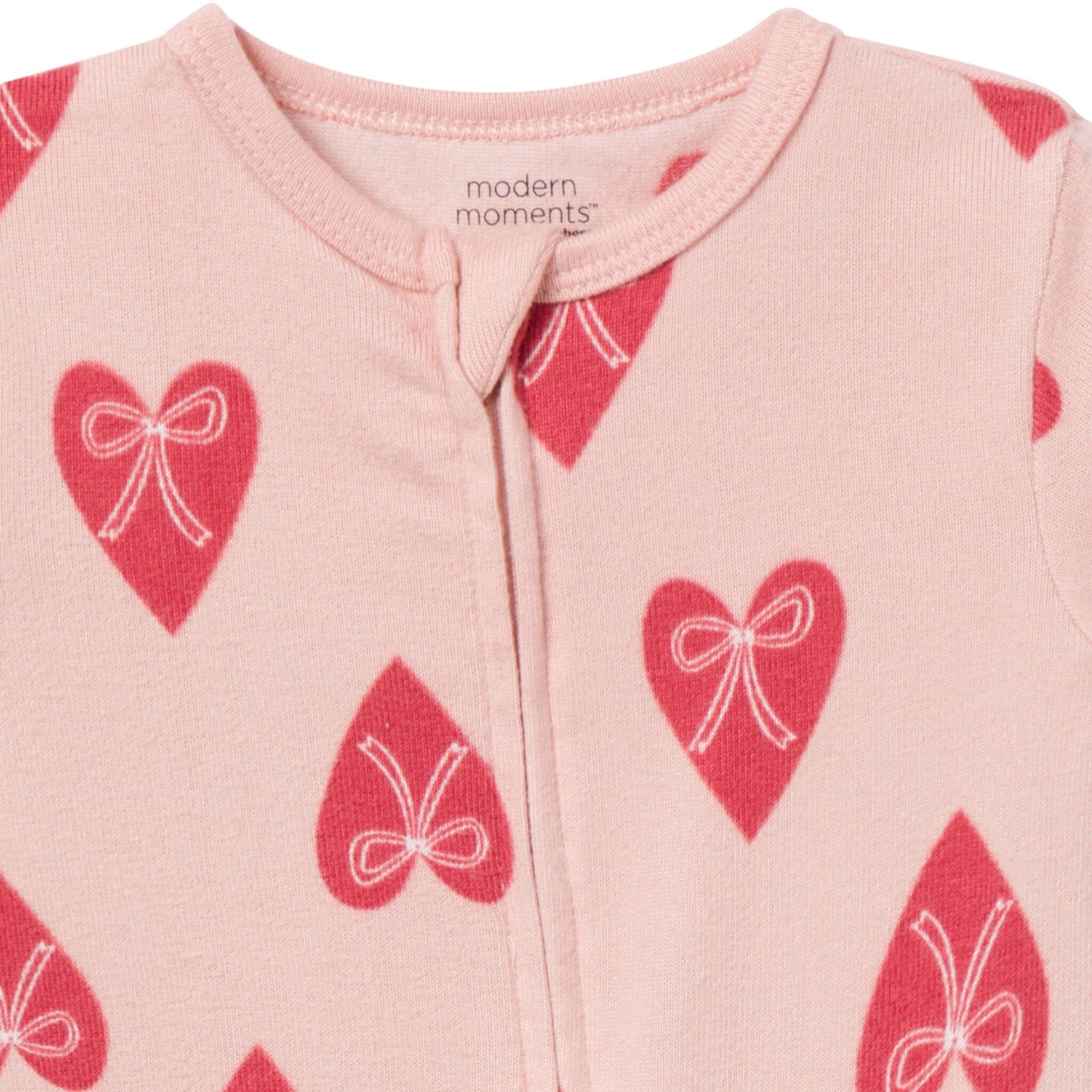 Baby & Toddler Girls Pink Hearts Tight Fitting Footless Pajamas sleepwear Modern Moments™ by Gerber® 