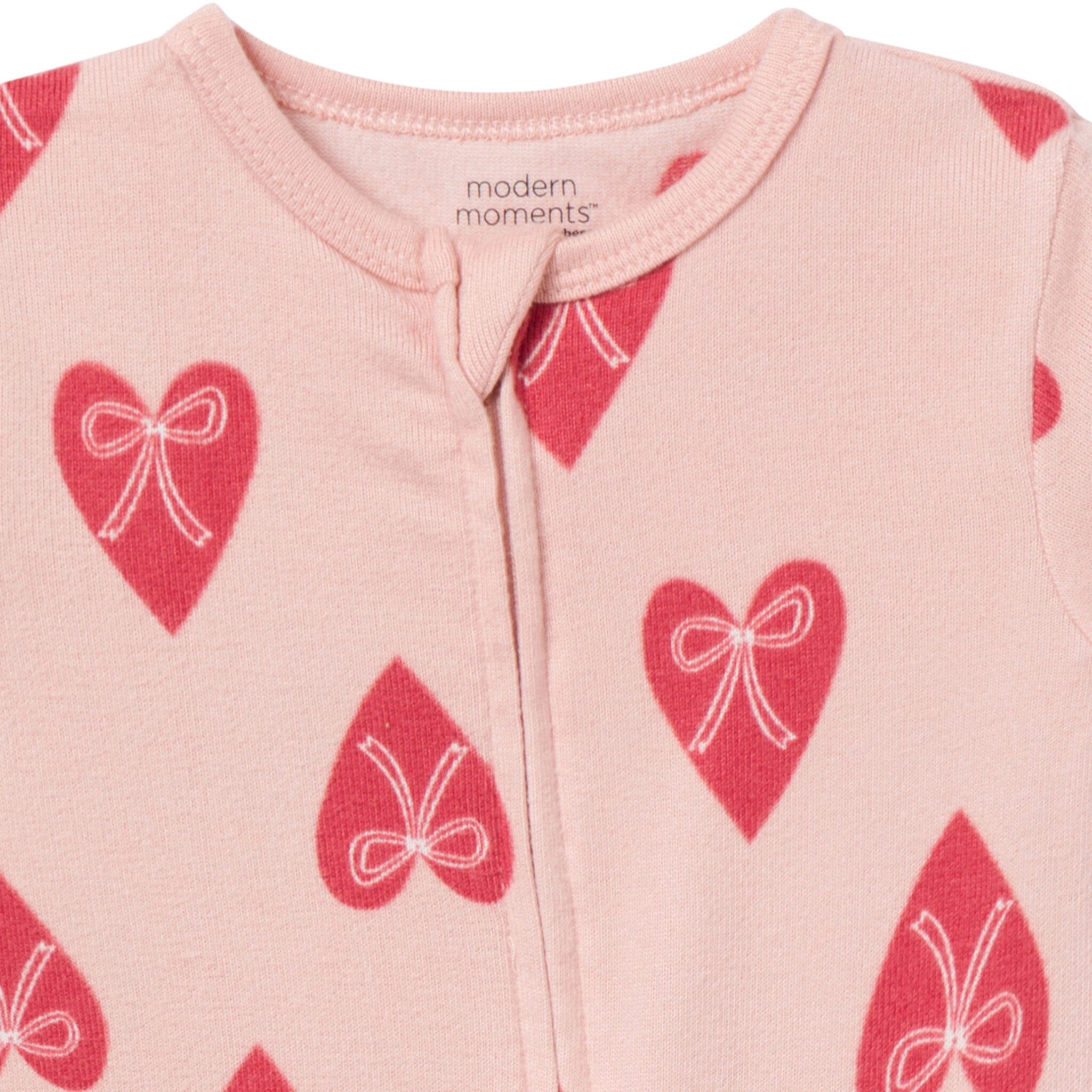 Baby & Toddler Girls Pink Hearts Tight Fitting Footless Pajamas sleepwear Modern Moments™ by Gerber® 