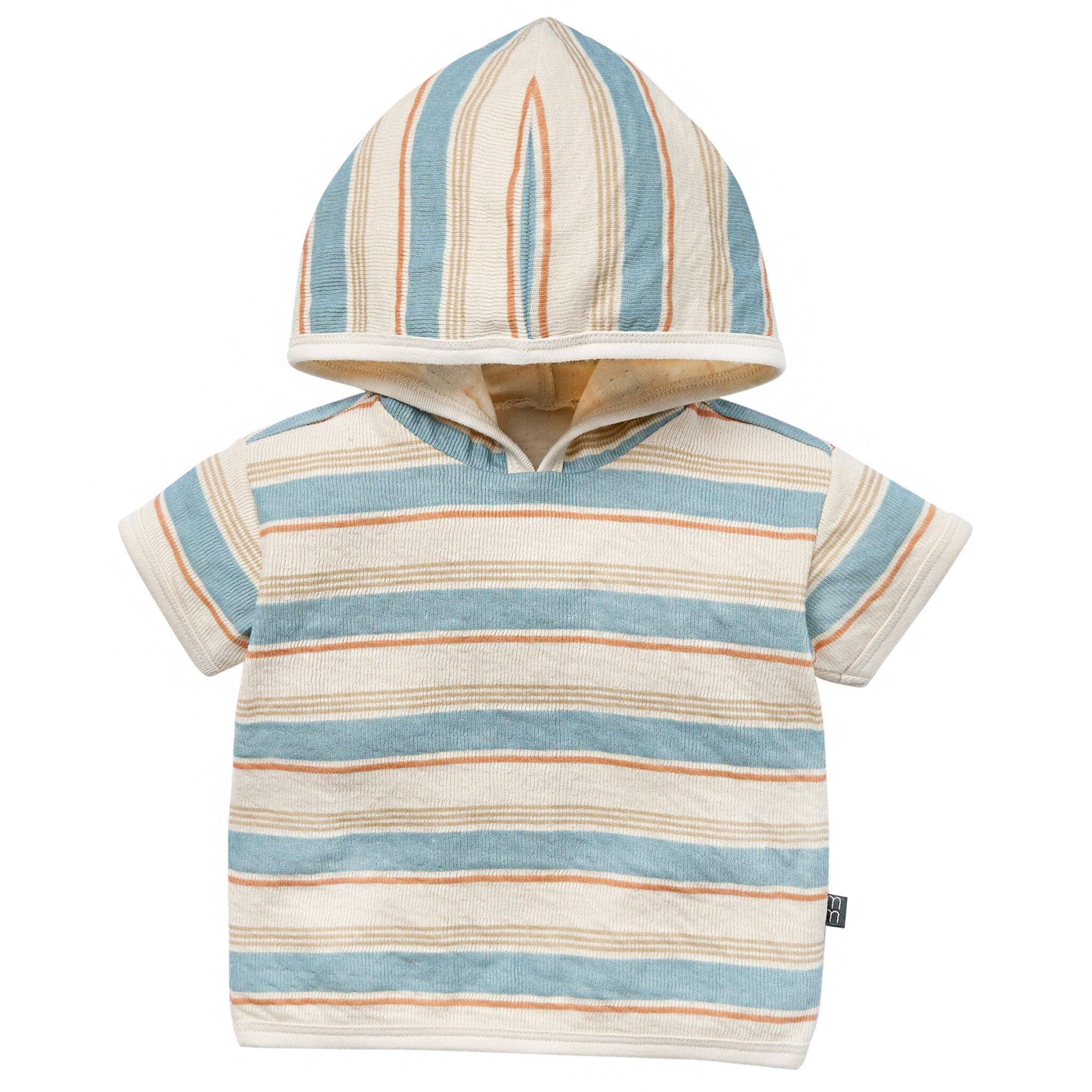 Baby Boys Beige Stripe Short Sleeve Hooded Top Tops Modern Moments™ by Gerber® 