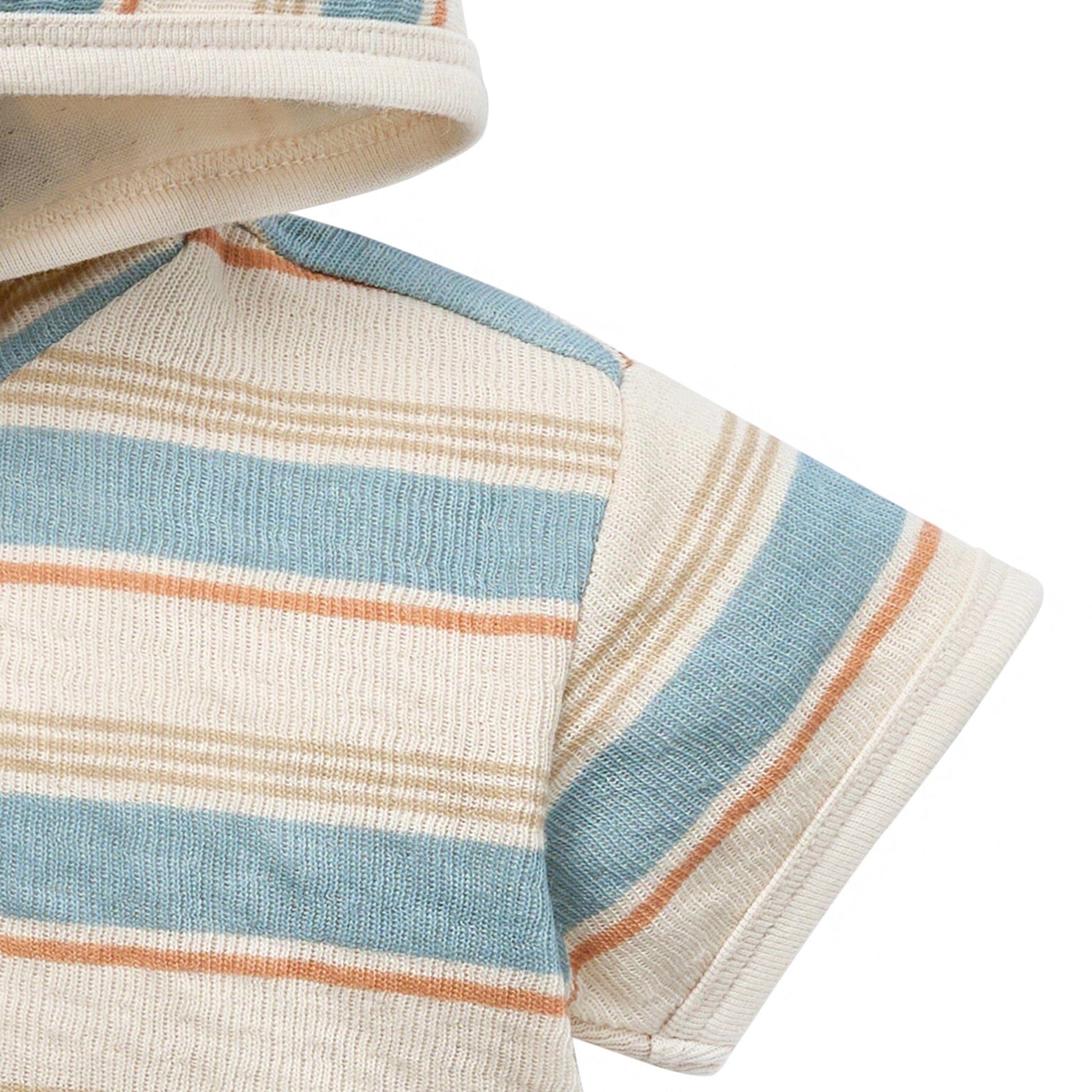 Baby Boys Beige Stripe Short Sleeve Hooded Top Tops Modern Moments™ by Gerber® 