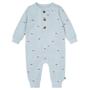 Baby Boys Blue Mushroom Long Leg Slouch Romper Rompers Gerber® 