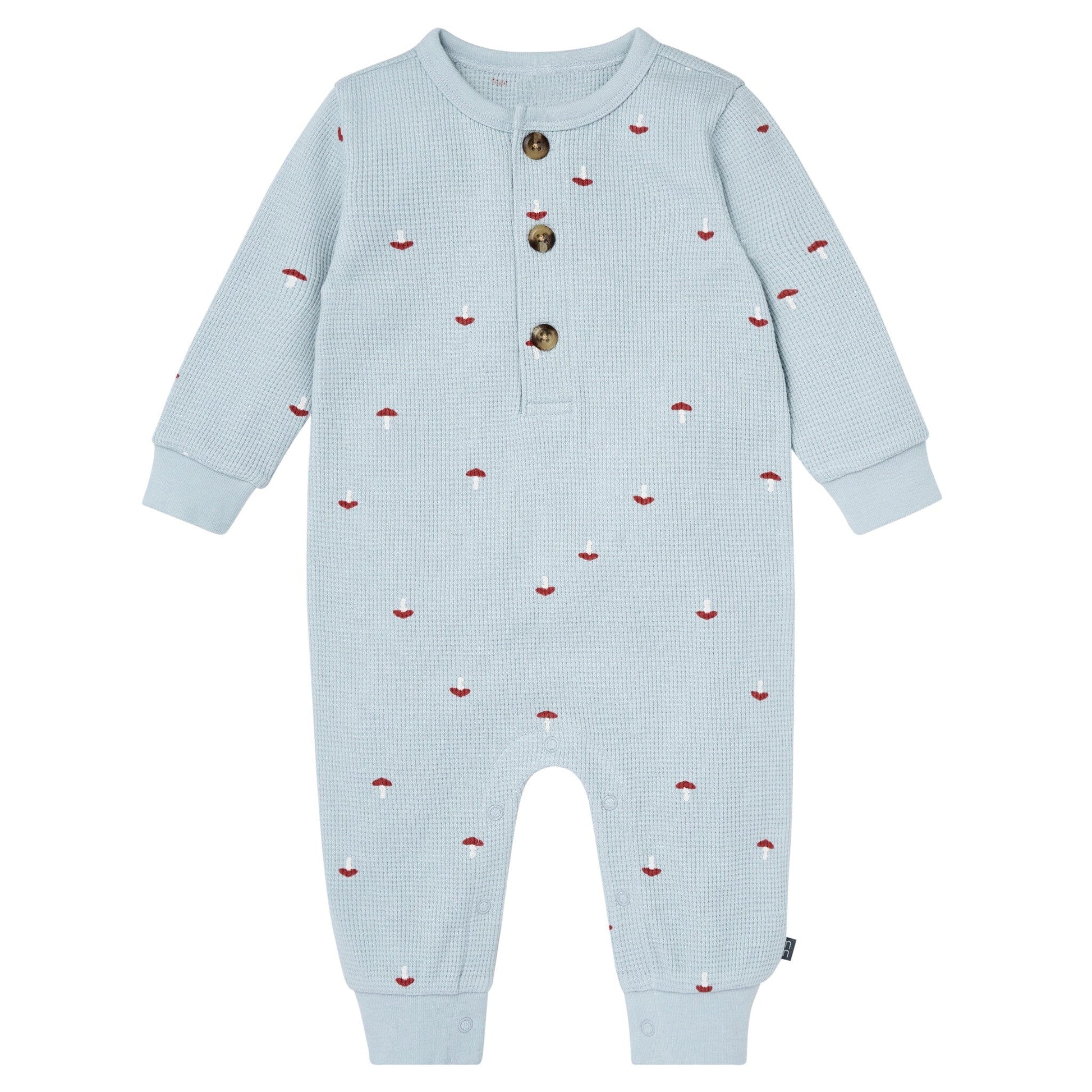 Baby Boys Blue Mushroom Long Leg Slouch Romper Rompers Gerber® 