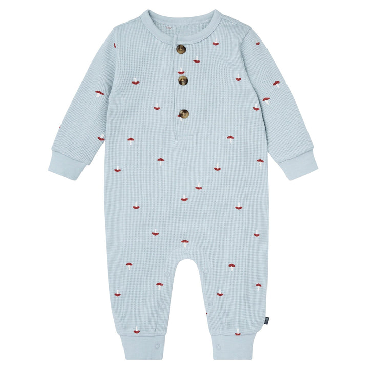 Baby Boys Blue Mushroom Long Leg Slouch Romper Rompers Gerber® 