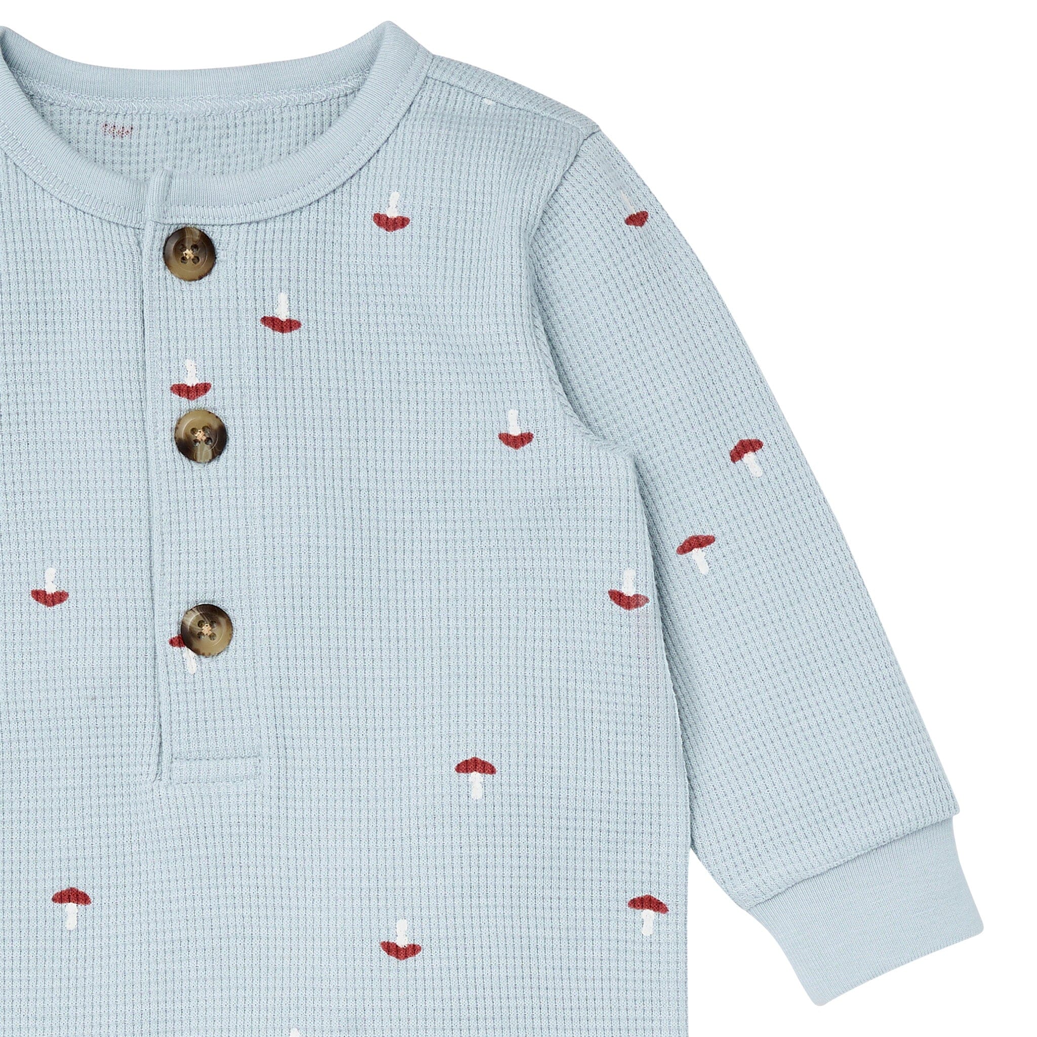 Baby Boys Blue Mushroom Long Leg Slouch Romper Rompers Gerber® 