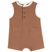 Baby Boys Mocha Mousse Henley Romper Rompers Modern Moments™ by Gerber® 