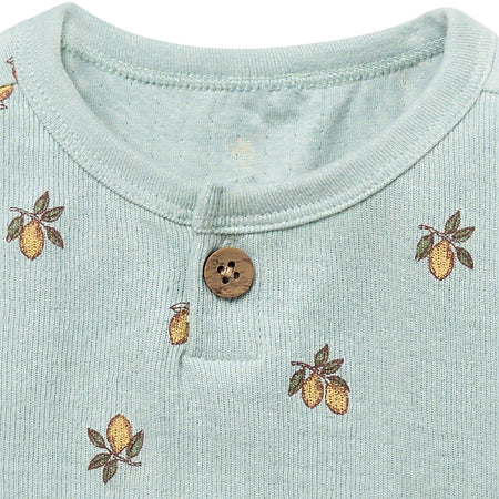 Baby Boys Lemon Henley Drop Shoulder Top