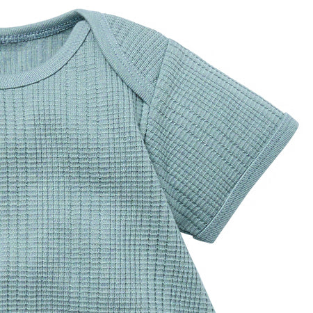 Baby Neutral Teal Dumpling Romper