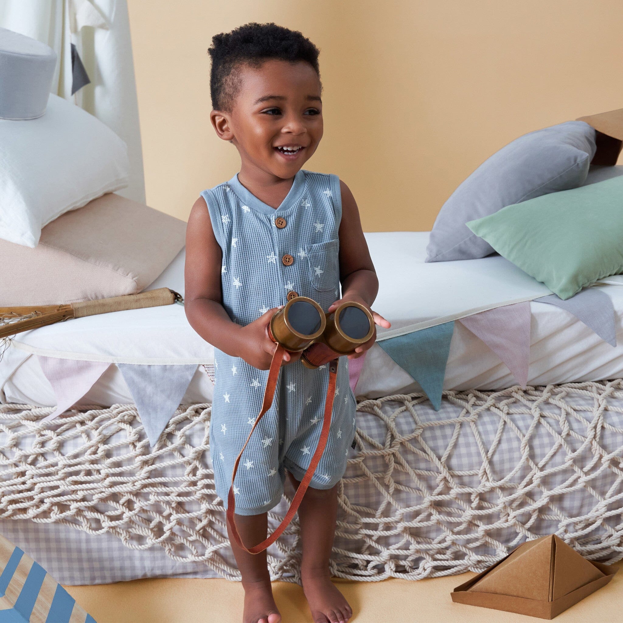 Baby Boys Medium Teal Starfish Sleeveless Romper rompers Modern Moments™ by Gerber® 