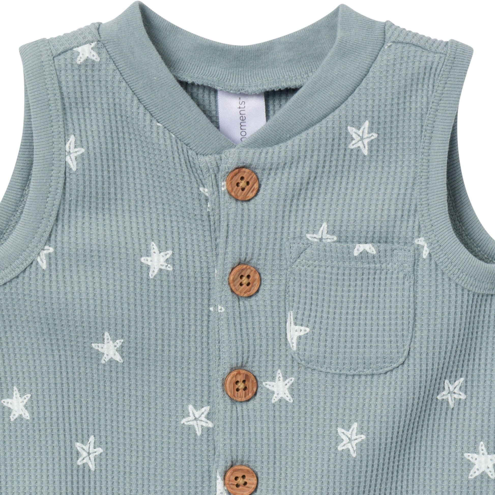 Baby Boys Medium Teal Starfish Sleeveless Romper rompers Modern Moments™ by Gerber® 